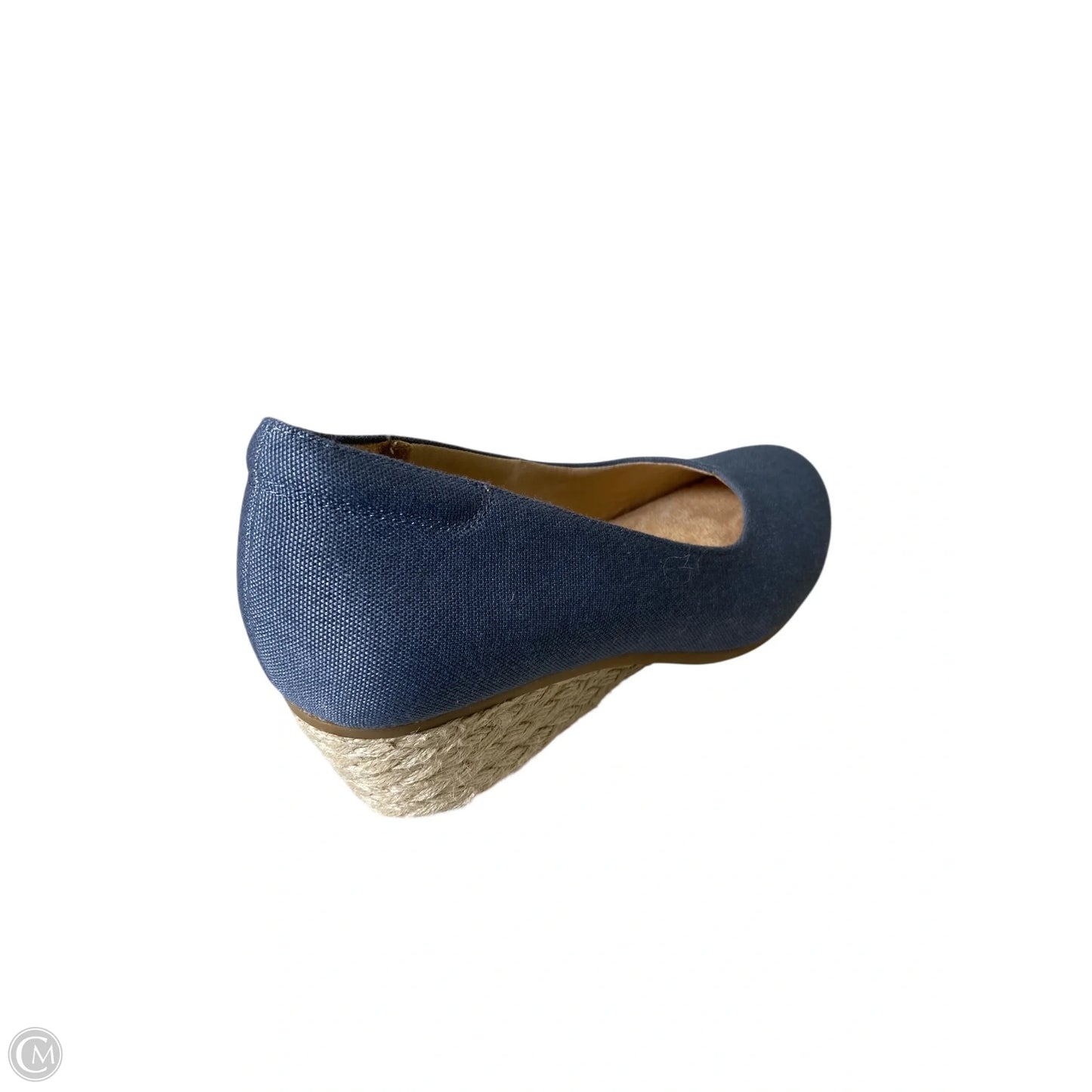 Shoes Heels Wedge By Dr Scholls In Blue Denim, Size: 7