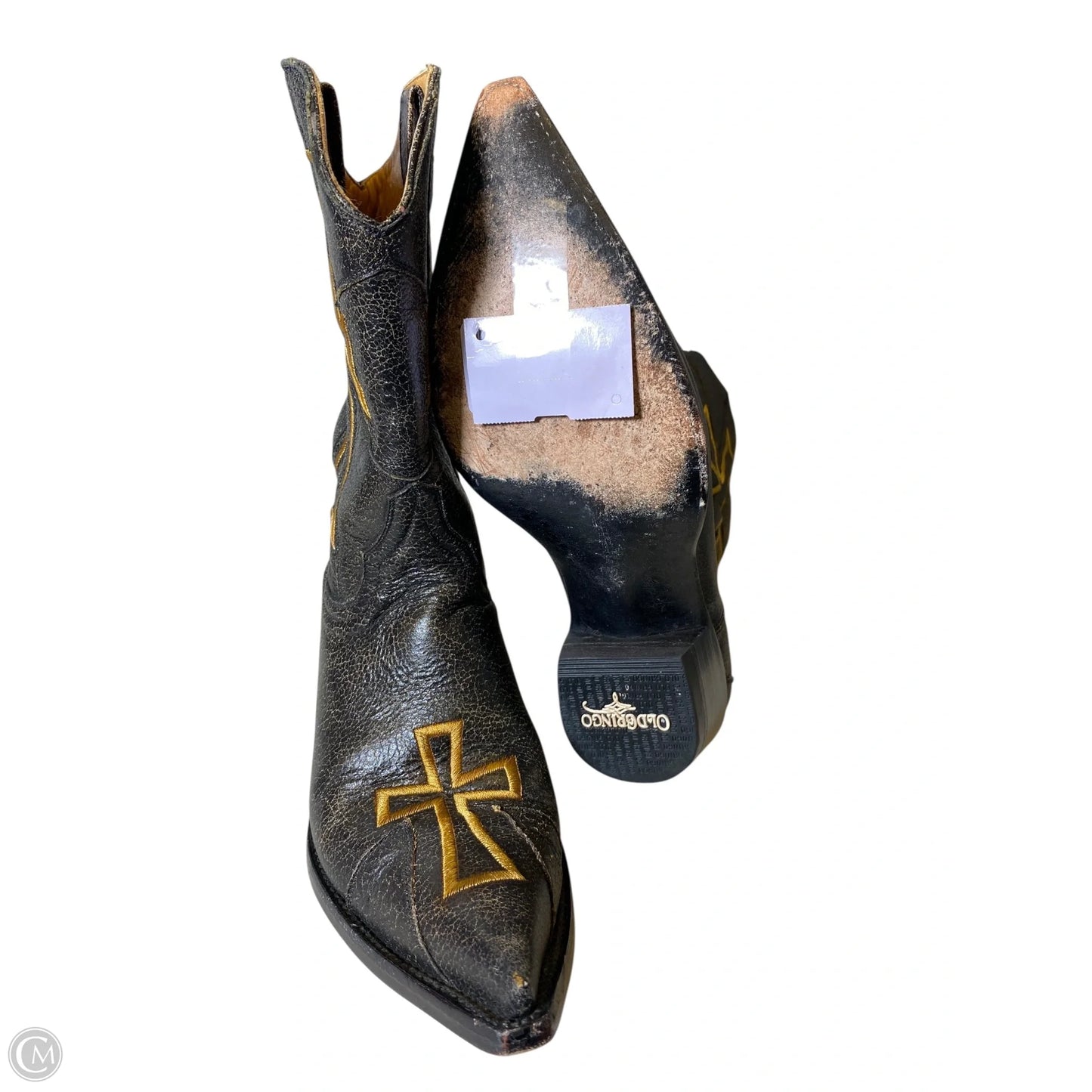 Boots Western By Old Gringo In Black & Gold, Size: 6.5