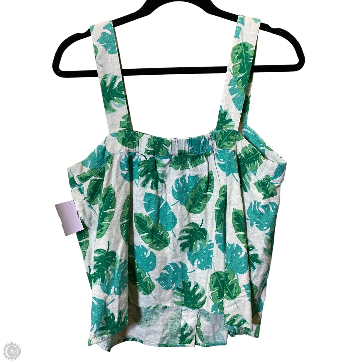 Top Sleeveless By J. Crew In Green & White, Size: M