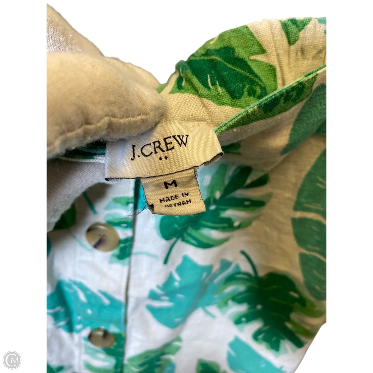 Top Sleeveless By J. Crew In Green & White, Size: M