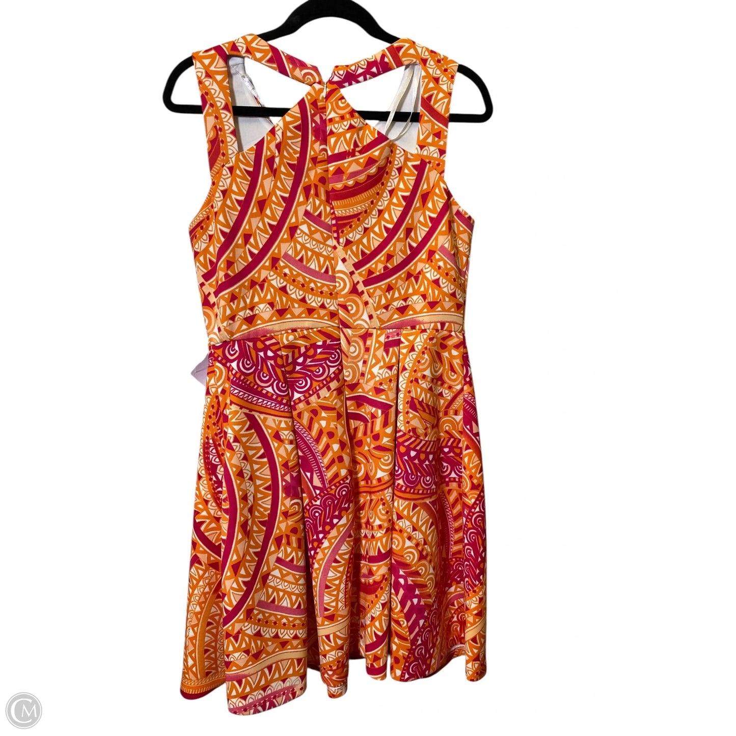 Dress Casual Midi By Sandra Darren In Orange & Pink, Size: 8