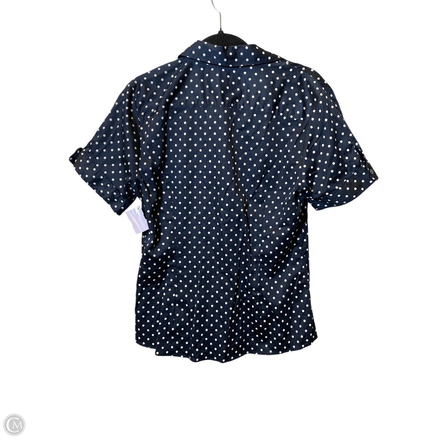 Blouse Short Sleeve By Banana Republic In Polkadot Pattern, Size: 14