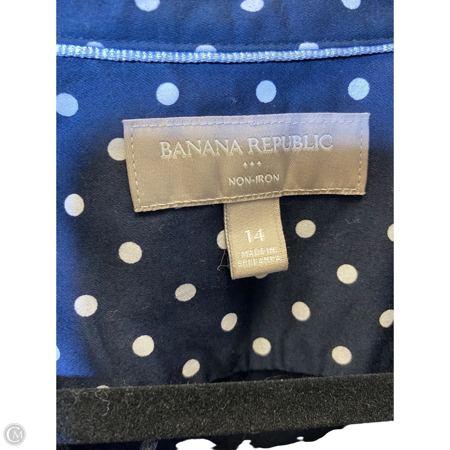Blouse Short Sleeve By Banana Republic In Polkadot Pattern, Size: 14