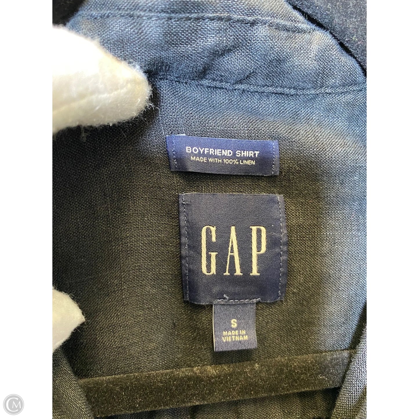 Blouse Long Sleeve By Gap In Black, Size: S