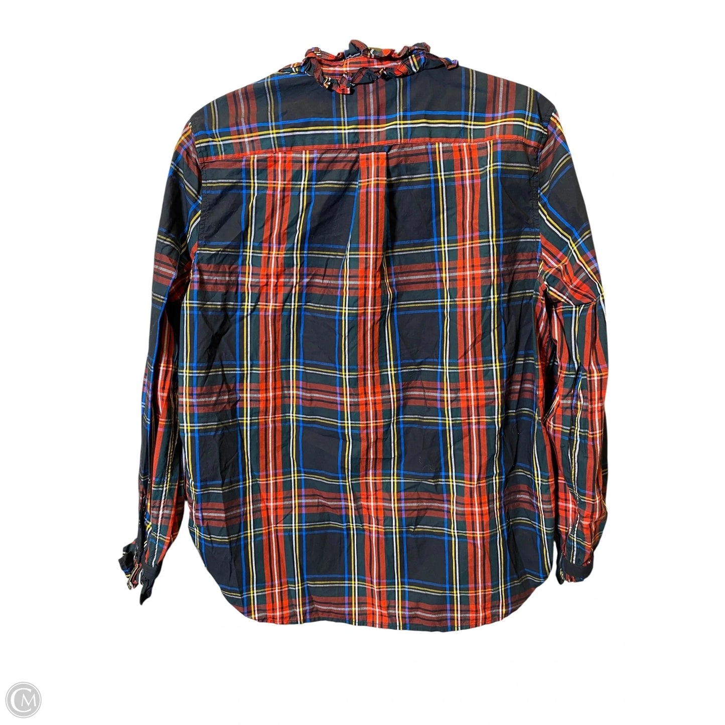 Top Long Sleeve By J. Crew In Plaid Pattern, Size: L