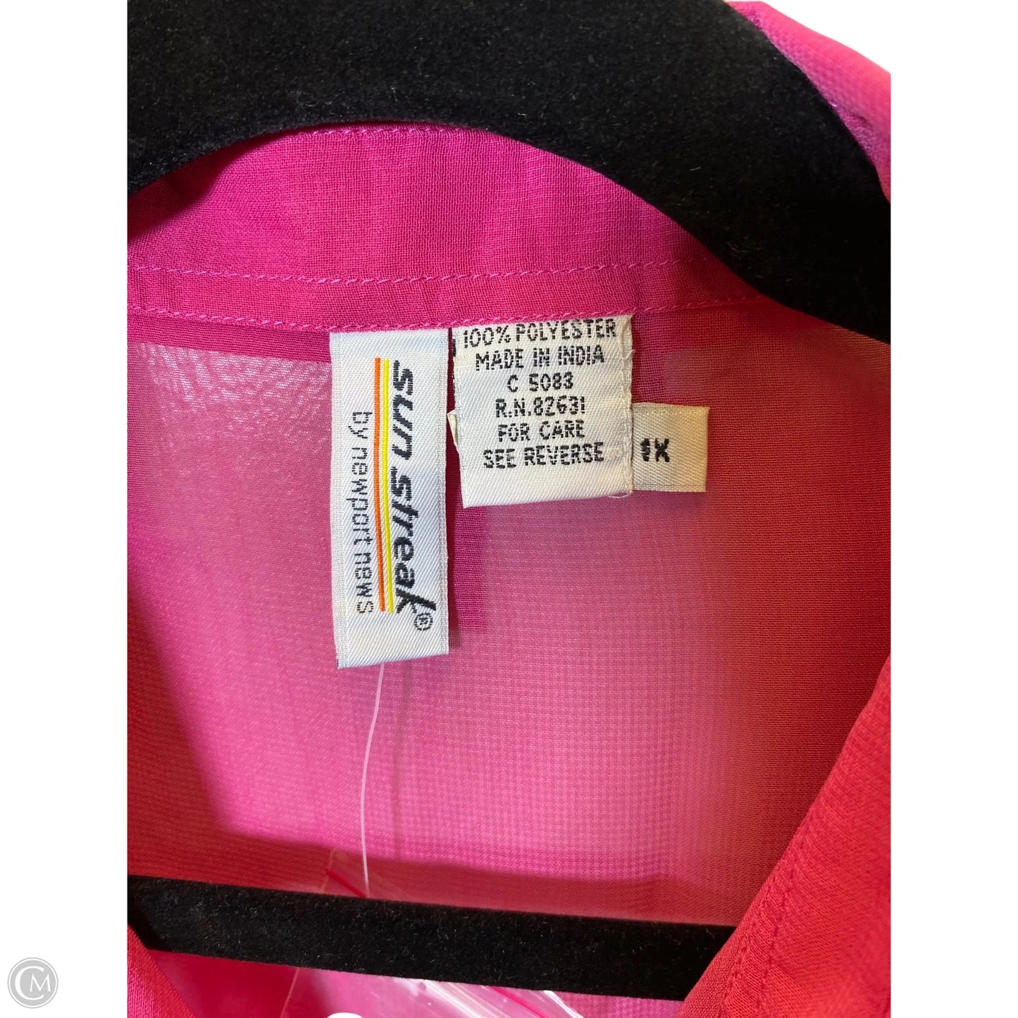 Tunic Long Sleeve By Sun Streak In Pink, Size: 1x