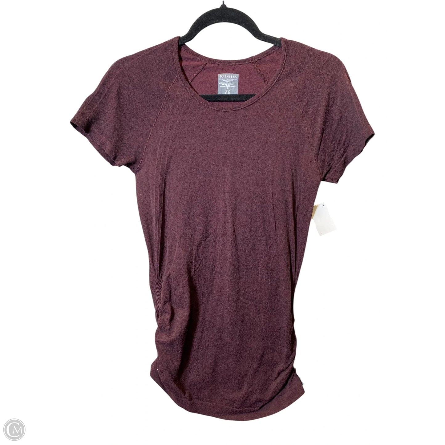 Athletic Top Short Sleeve By Athleta In Maroon, Size: S