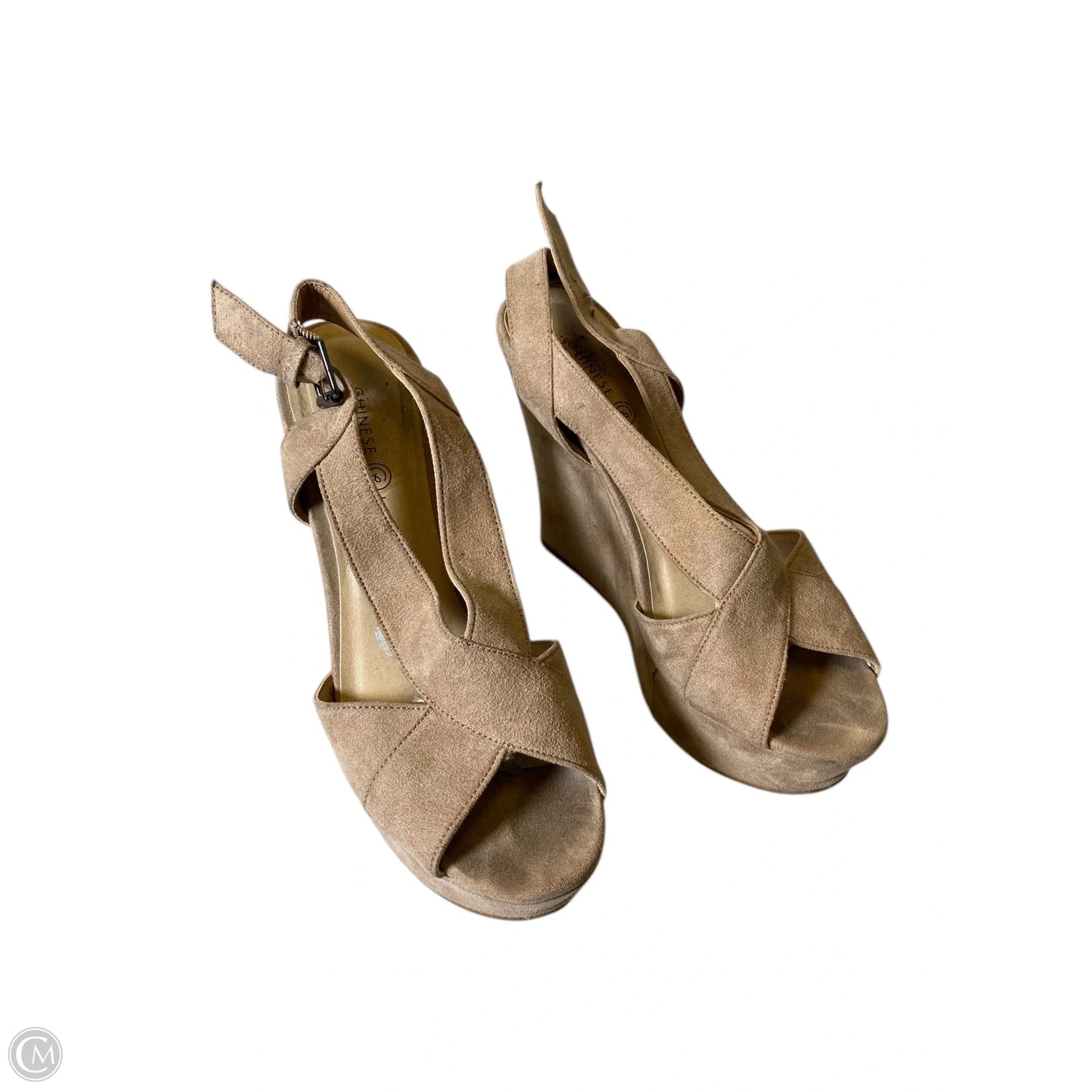 Sandals Heels Wedge By Chinese Laundry In Tan, Size: 7