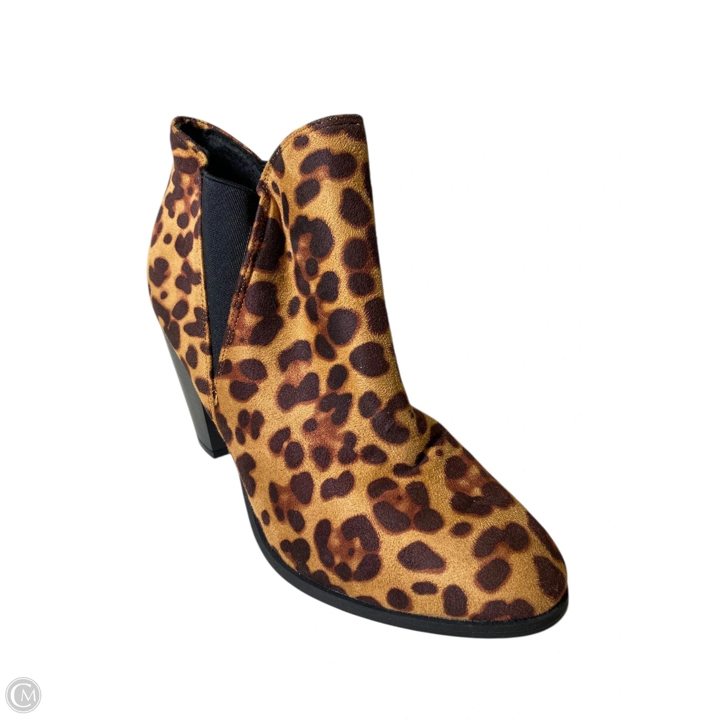 Boots Ankle Heels By Forever In Animal Print, Size: 9