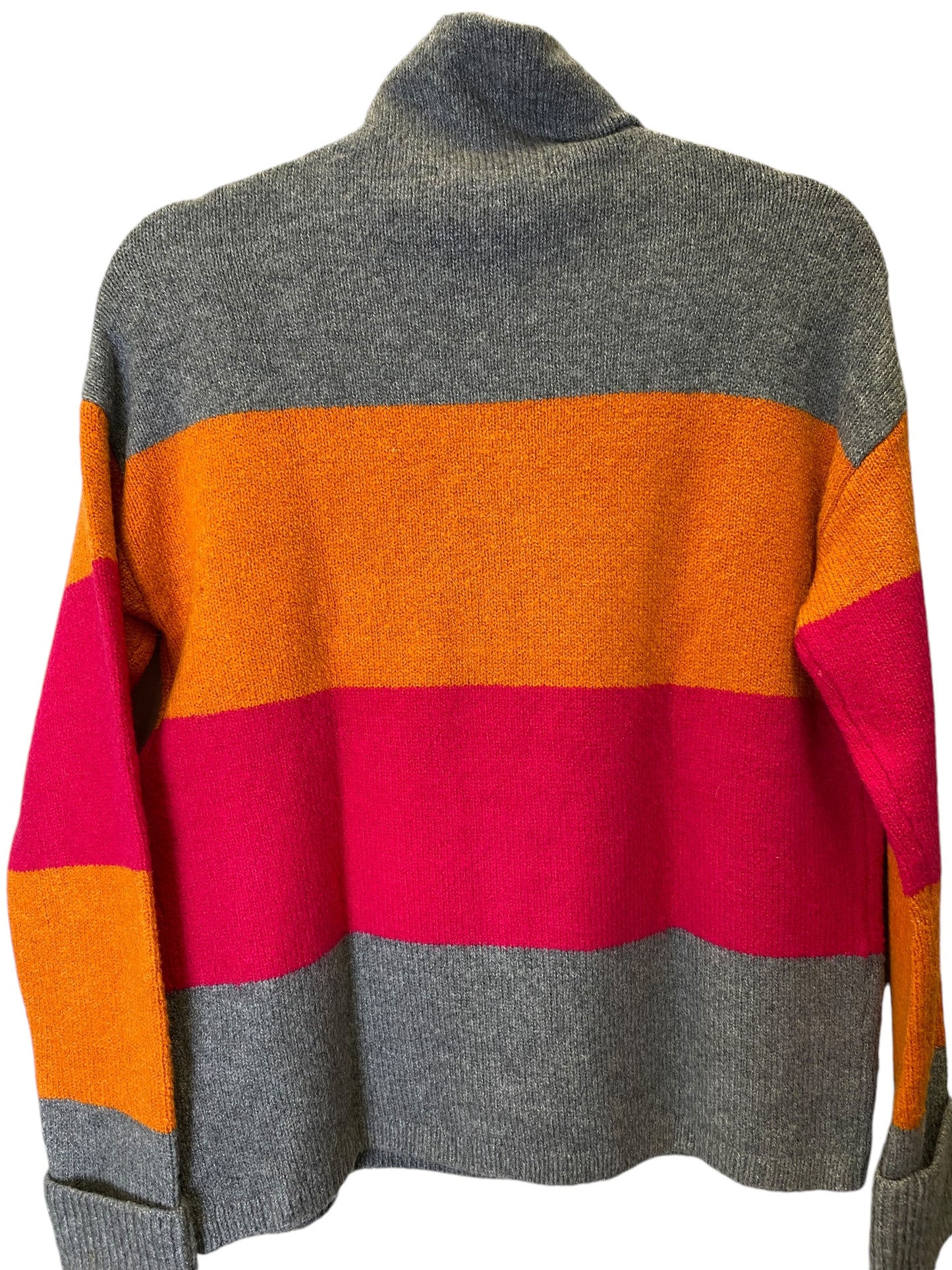 Sweater By C And C In Grey & Orange, Size: M