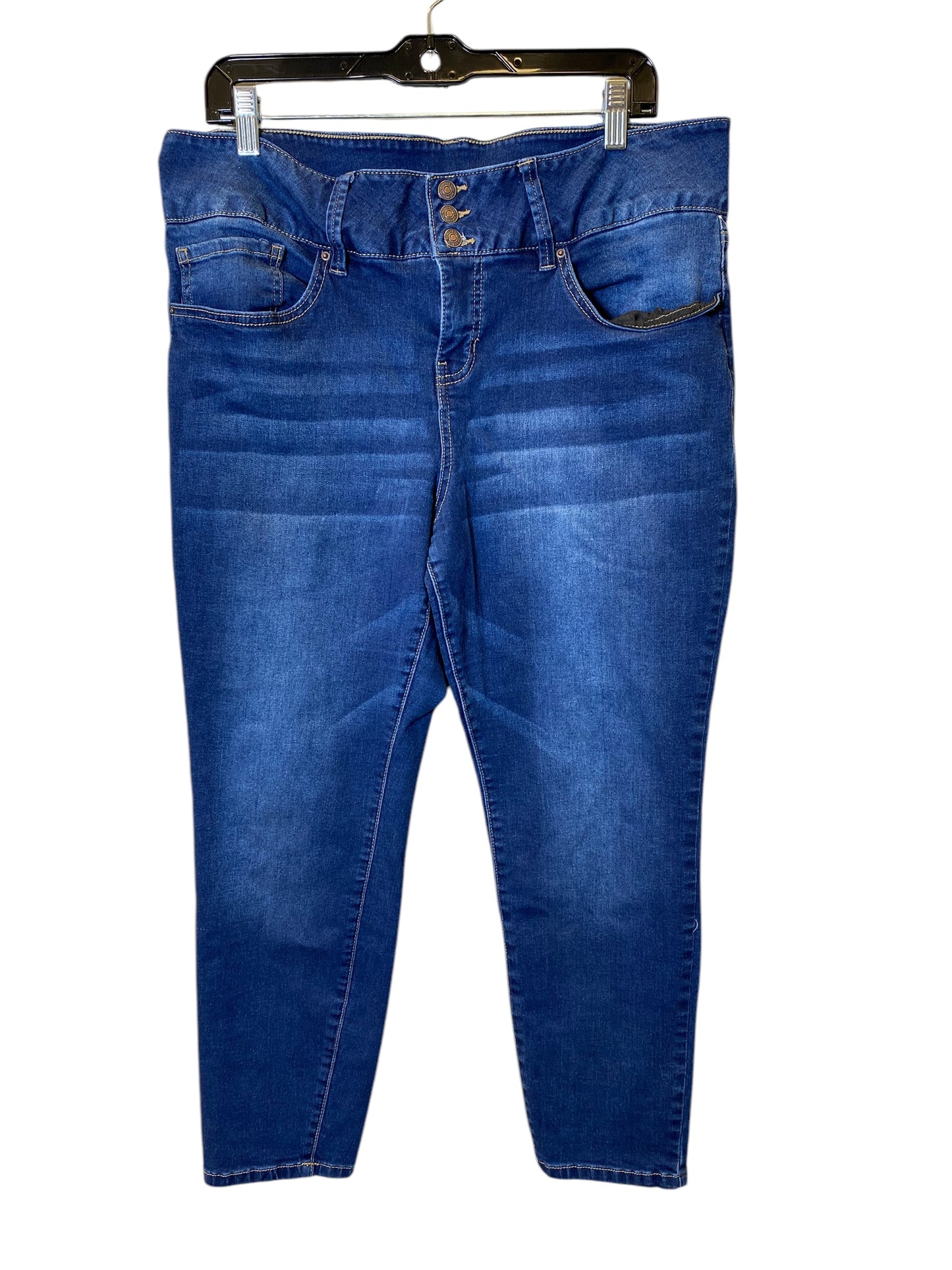 Jeans Skinny By Royalty In Blue, Size: 16