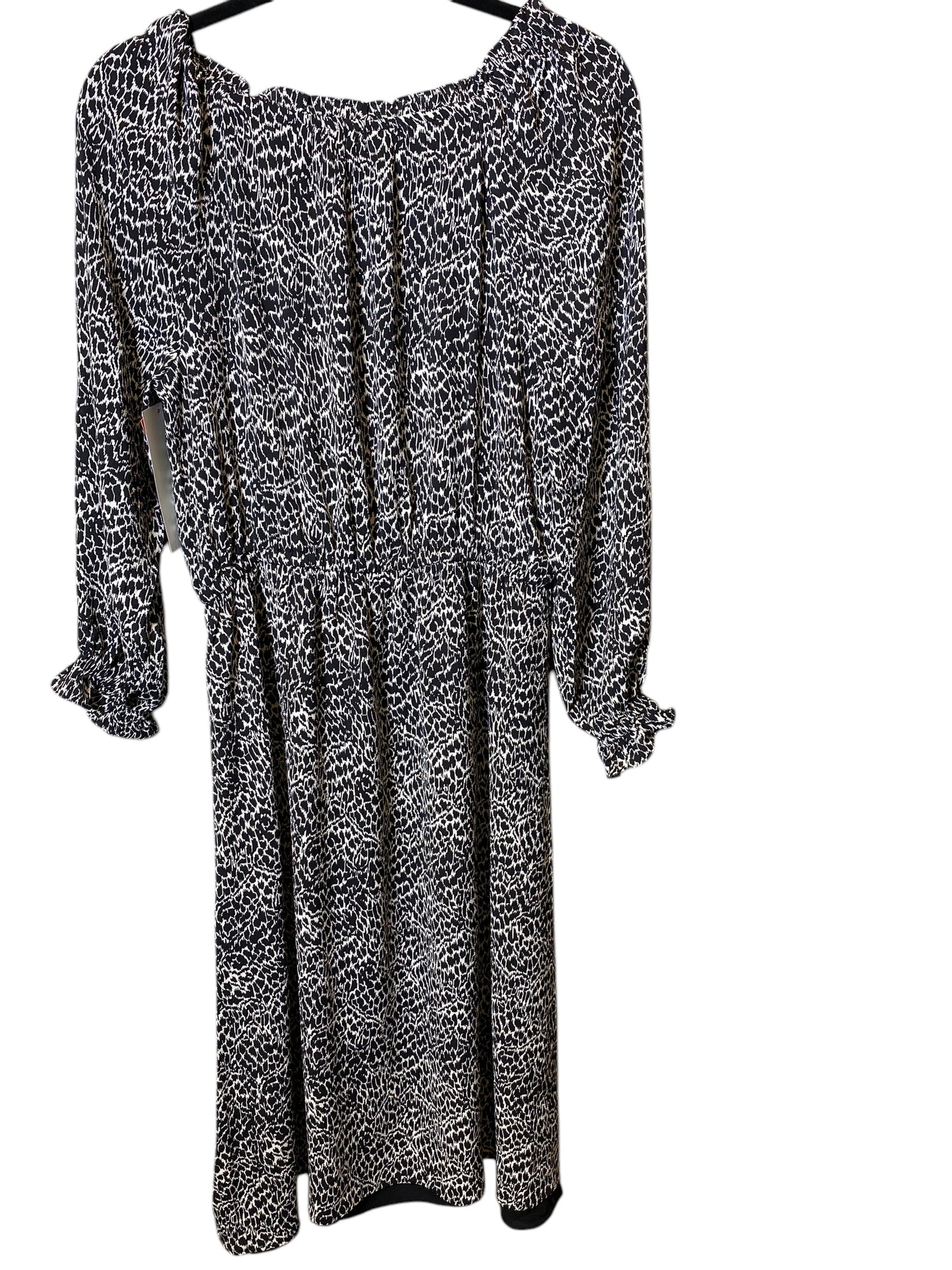 Dress Casual Midi By Talbots In Black & White, Size: M