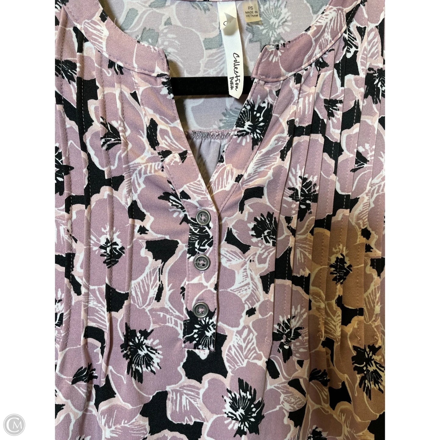 Top 3/4 Sleeve By Ny Collection In Floral Print, Size: S