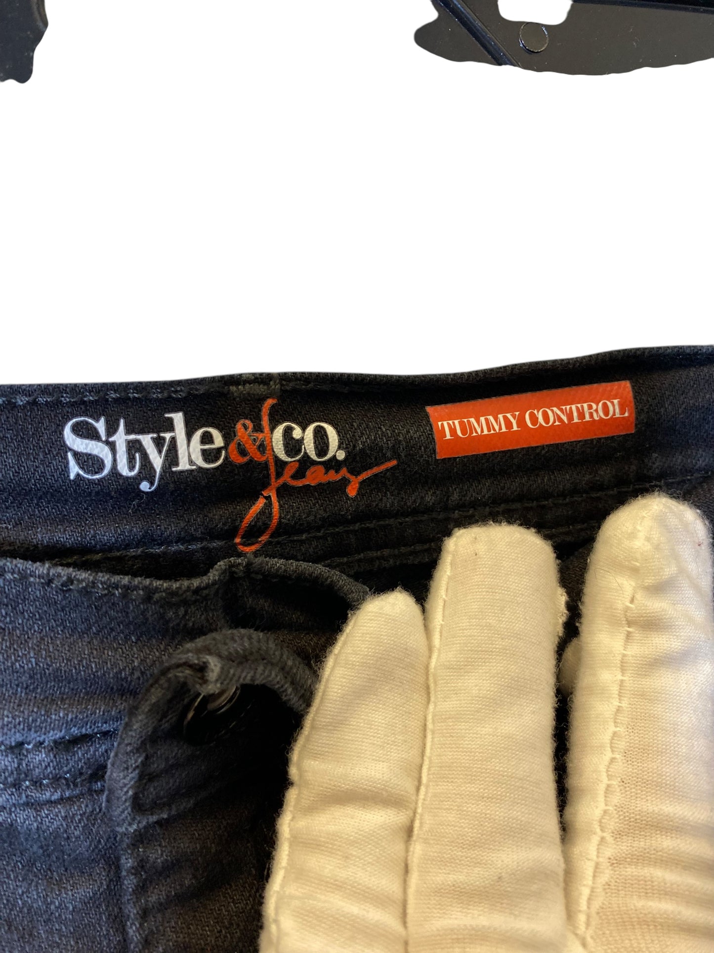 Jeans Skinny By Style And Company In Black Denim, Size: 18