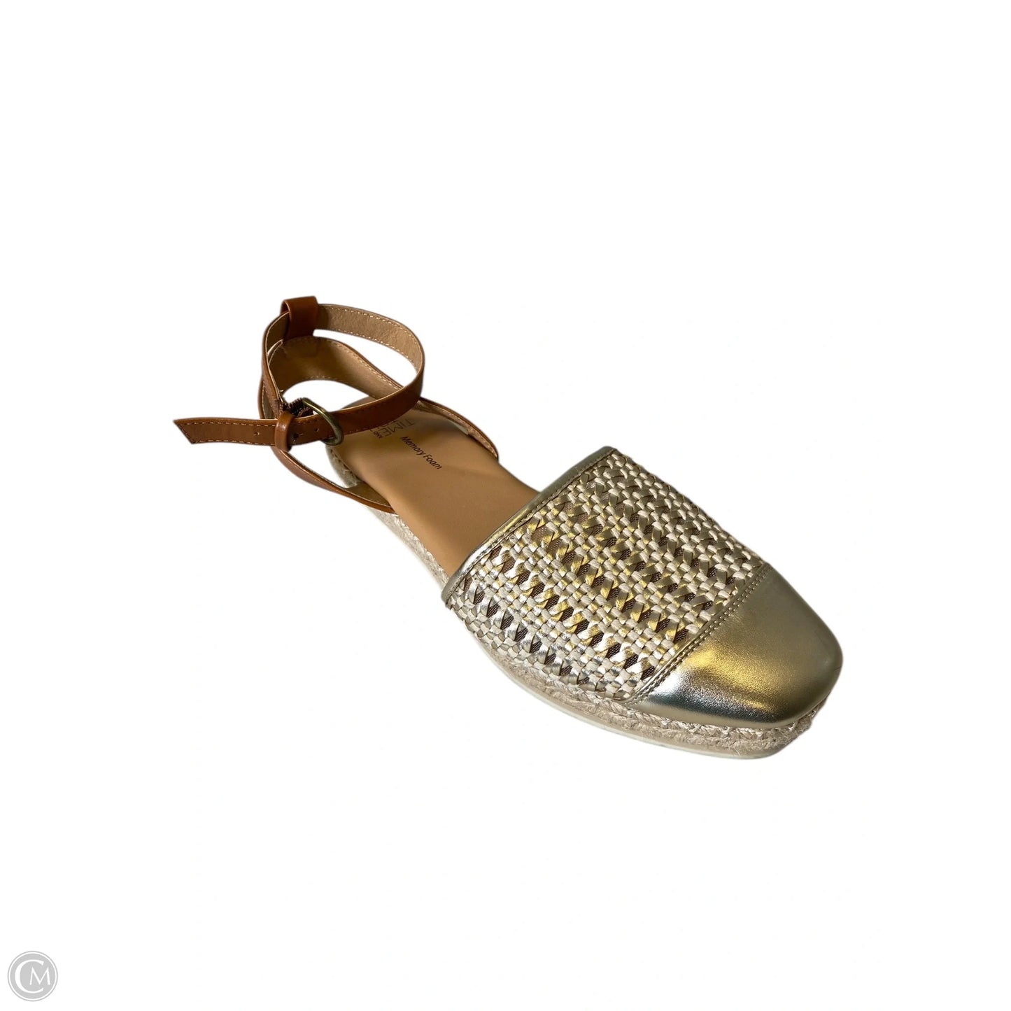 Shoes Flats By Time And Tru In Gold & Tan, Size: 8.5