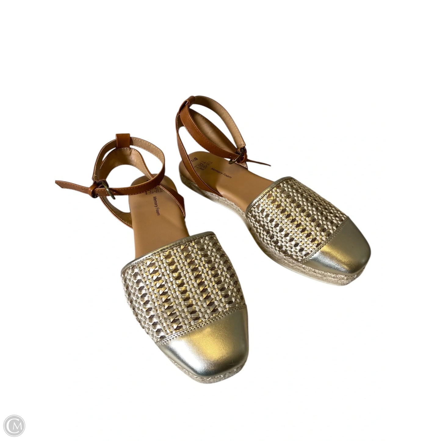 Shoes Flats By Time And Tru In Gold & Tan, Size: 8.5