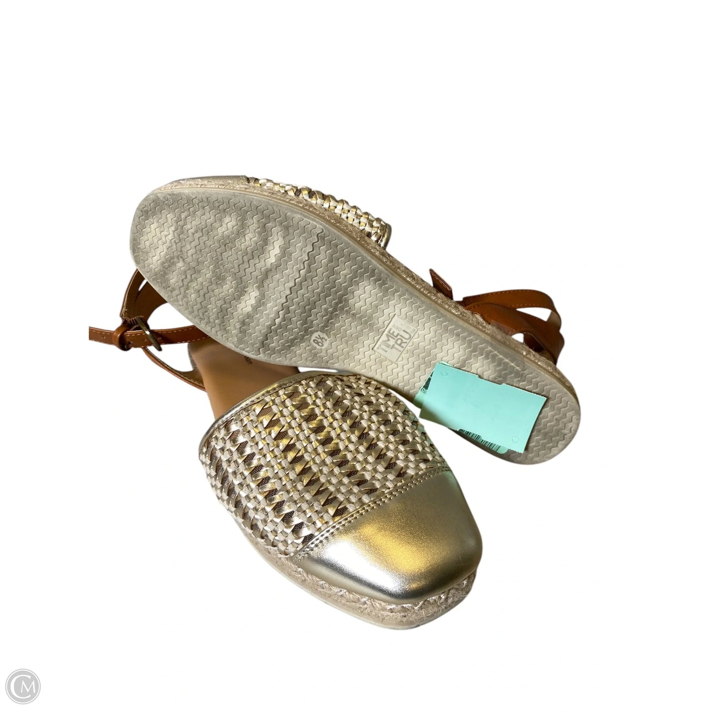 Shoes Flats By Time And Tru In Gold & Tan, Size: 8.5