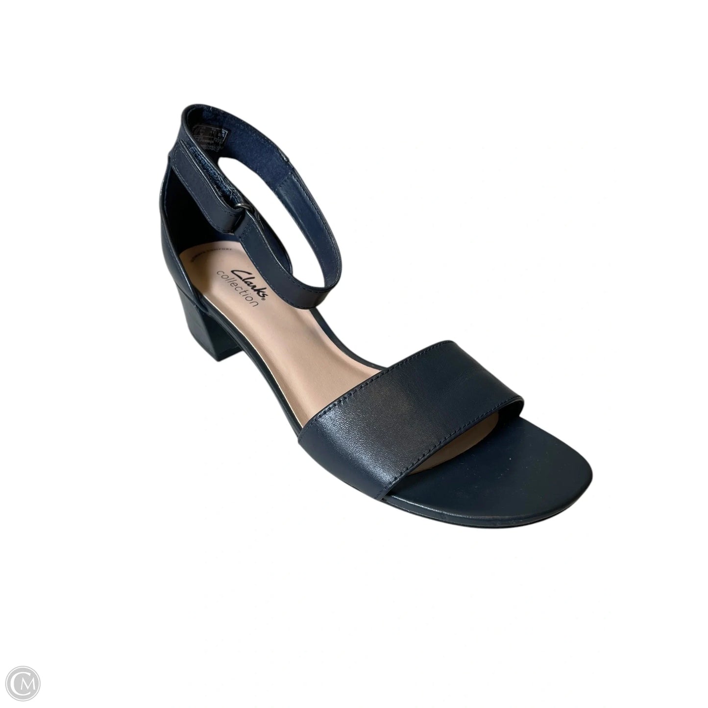 Sandals Heels Block By Clarks In Navy, Size: 9.5