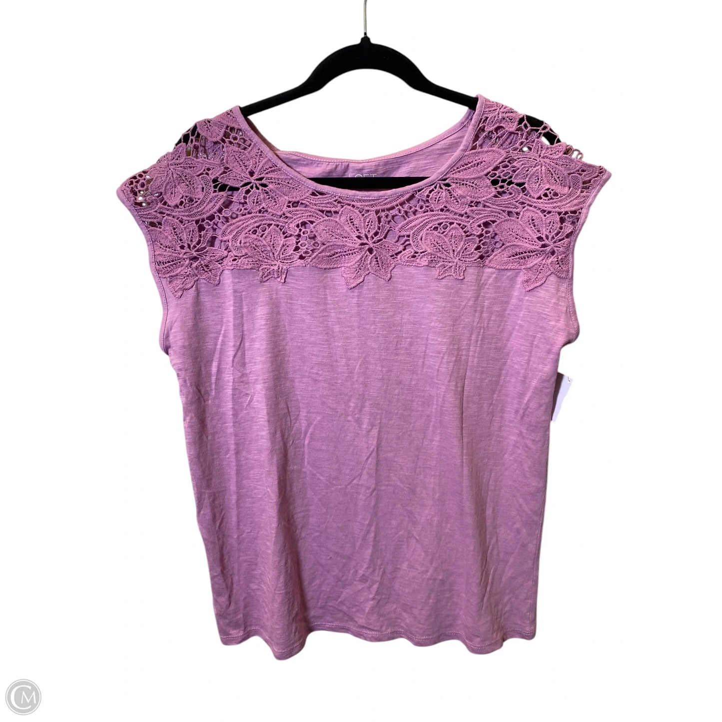 Top Short Sleeve By Loft In Purple, Size: L