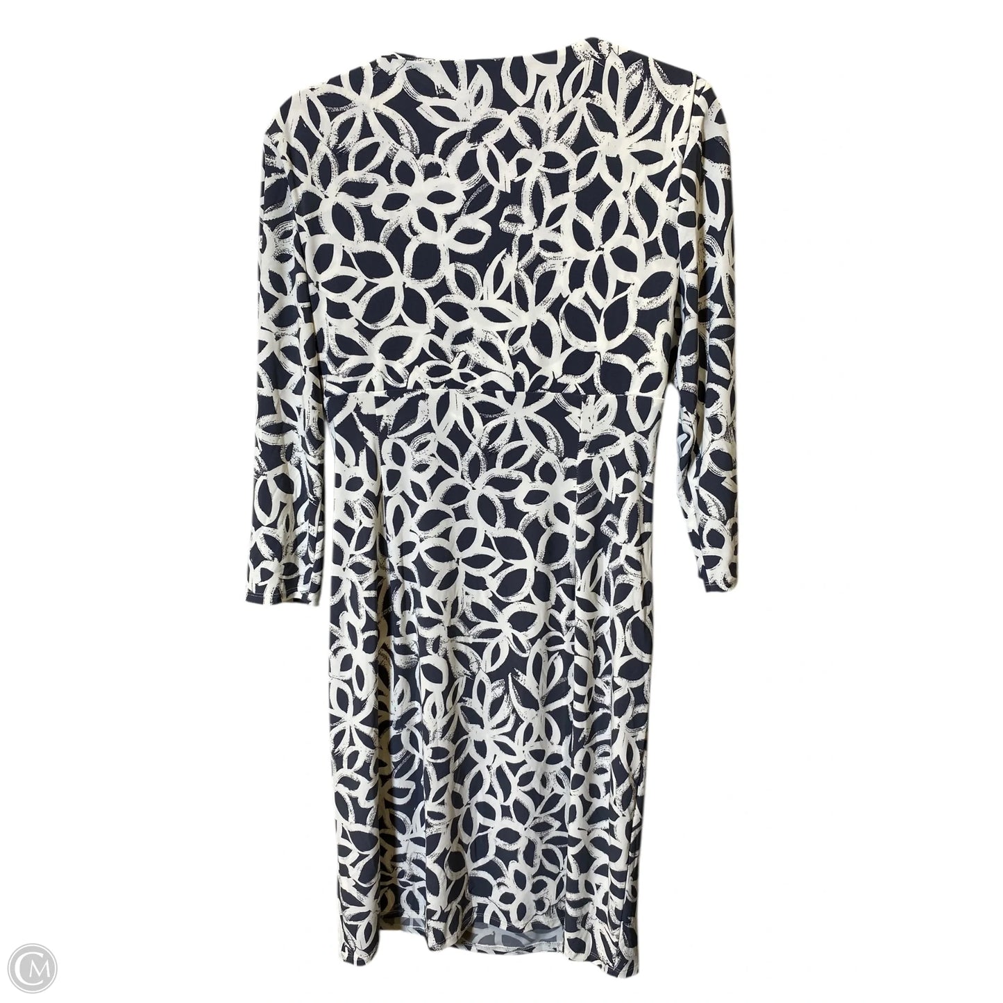 Dress Casual Midi By Lauren By Ralph Lauren In Grey & White, Size: L