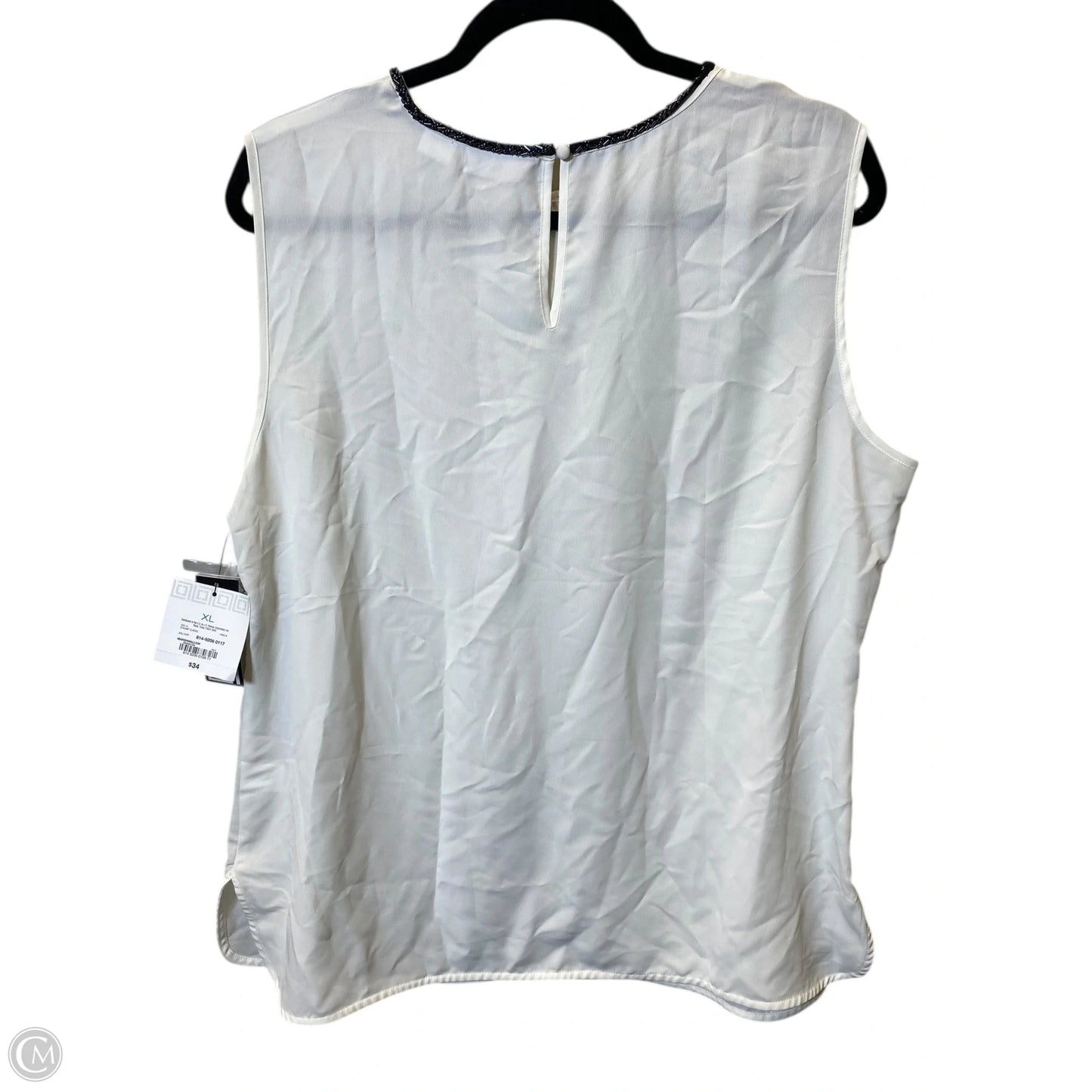 Top Sleeveless By Liz Claiborne In White, Size: Xl