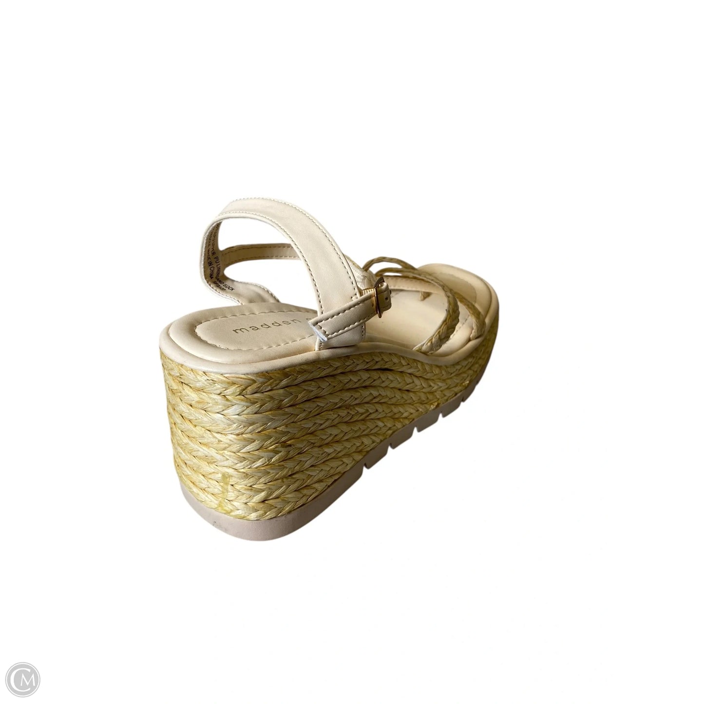 Sandals Heels Wedge By Madden Girl In Beige, Size: 7.5