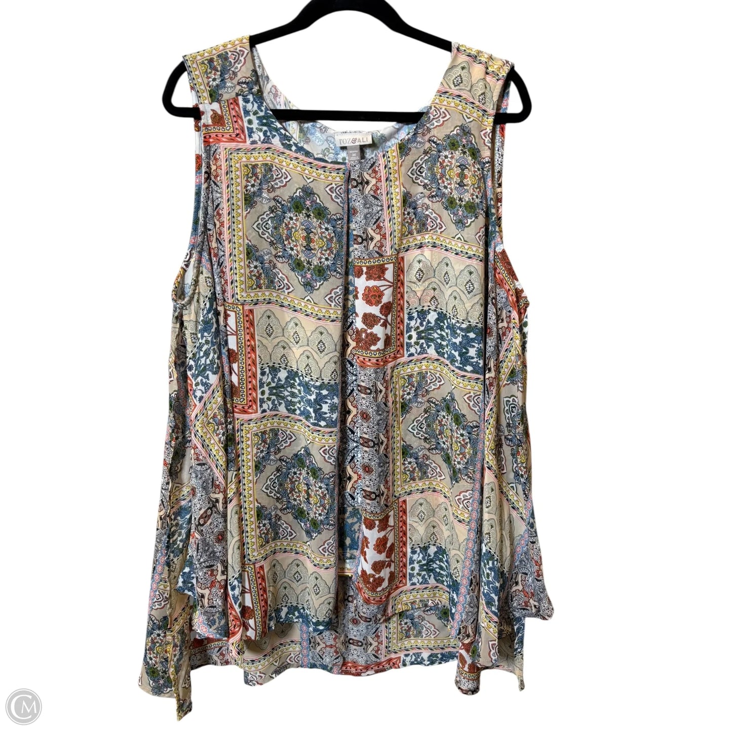 Top Short Sleeve By Roz And Ali In Multi-colored, Size: 3x