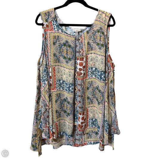 Top Short Sleeve By Roz And Ali In Multi-colored, Size: 3x