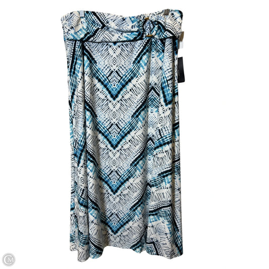 Skirt Maxi By Robert Louis In Blue & White, Size: 2x