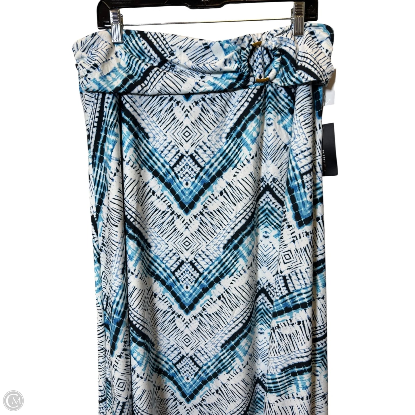 Skirt Maxi By Robert Louis In Blue & White, Size: 2x