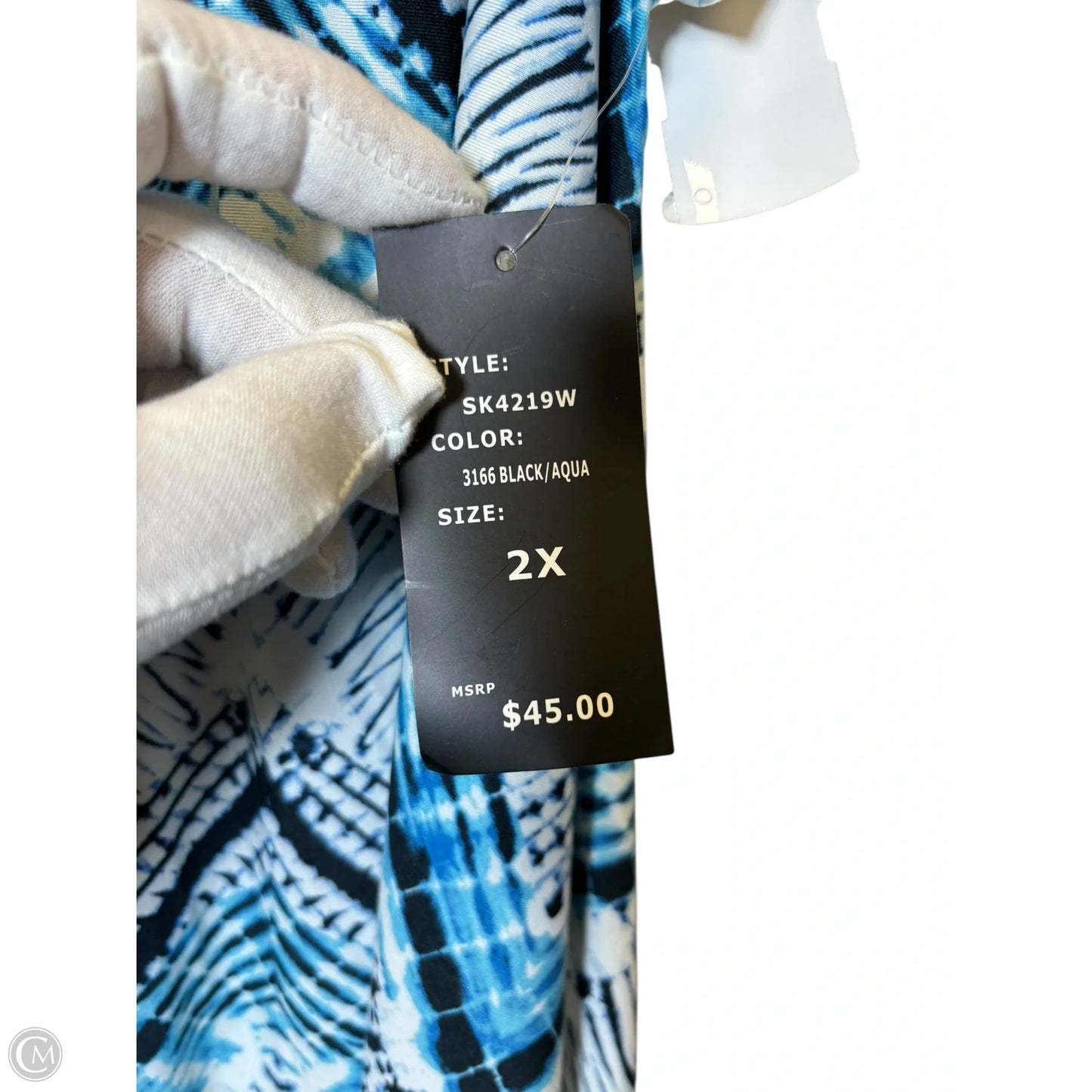 Skirt Maxi By Robert Louis In Blue & White, Size: 2x