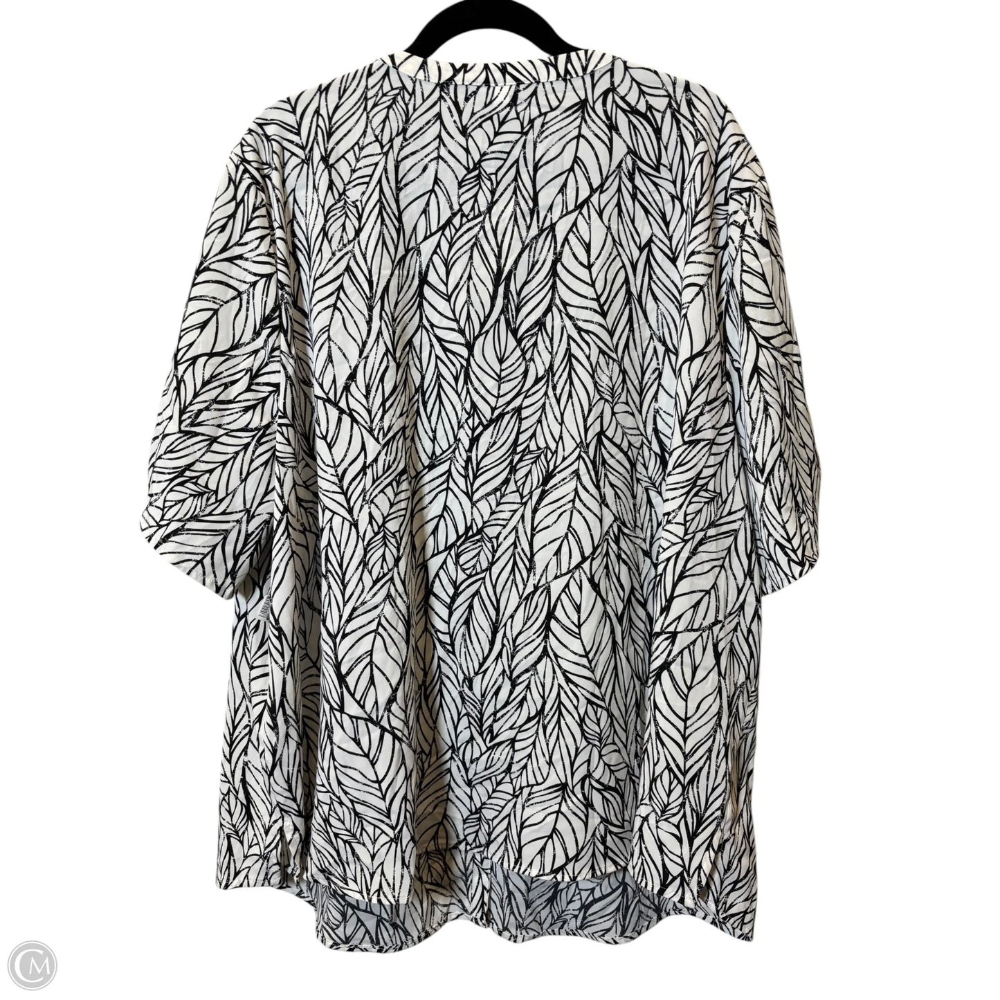 Blouse Short Sleeve By Catherines In Black & Cream, Size: 3x