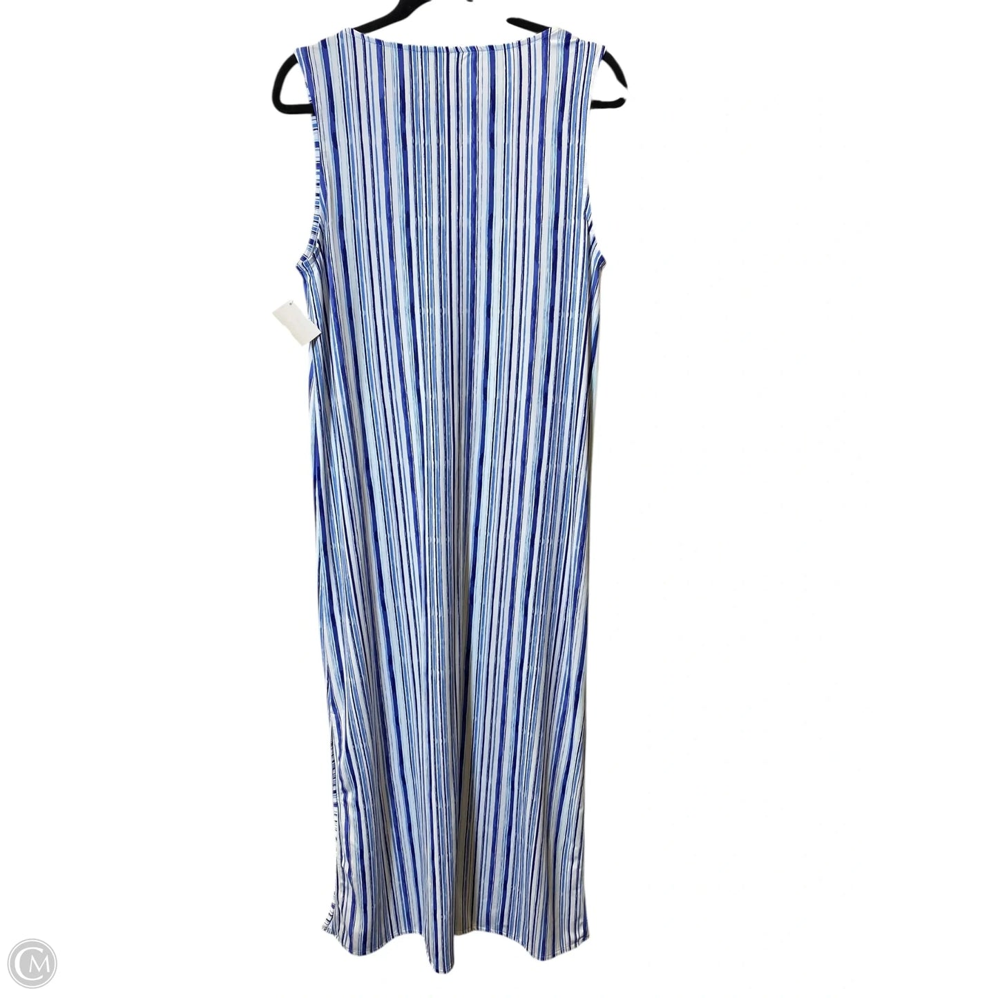 Dress Casual Maxi By Talbots In Blue & White, Size: L
