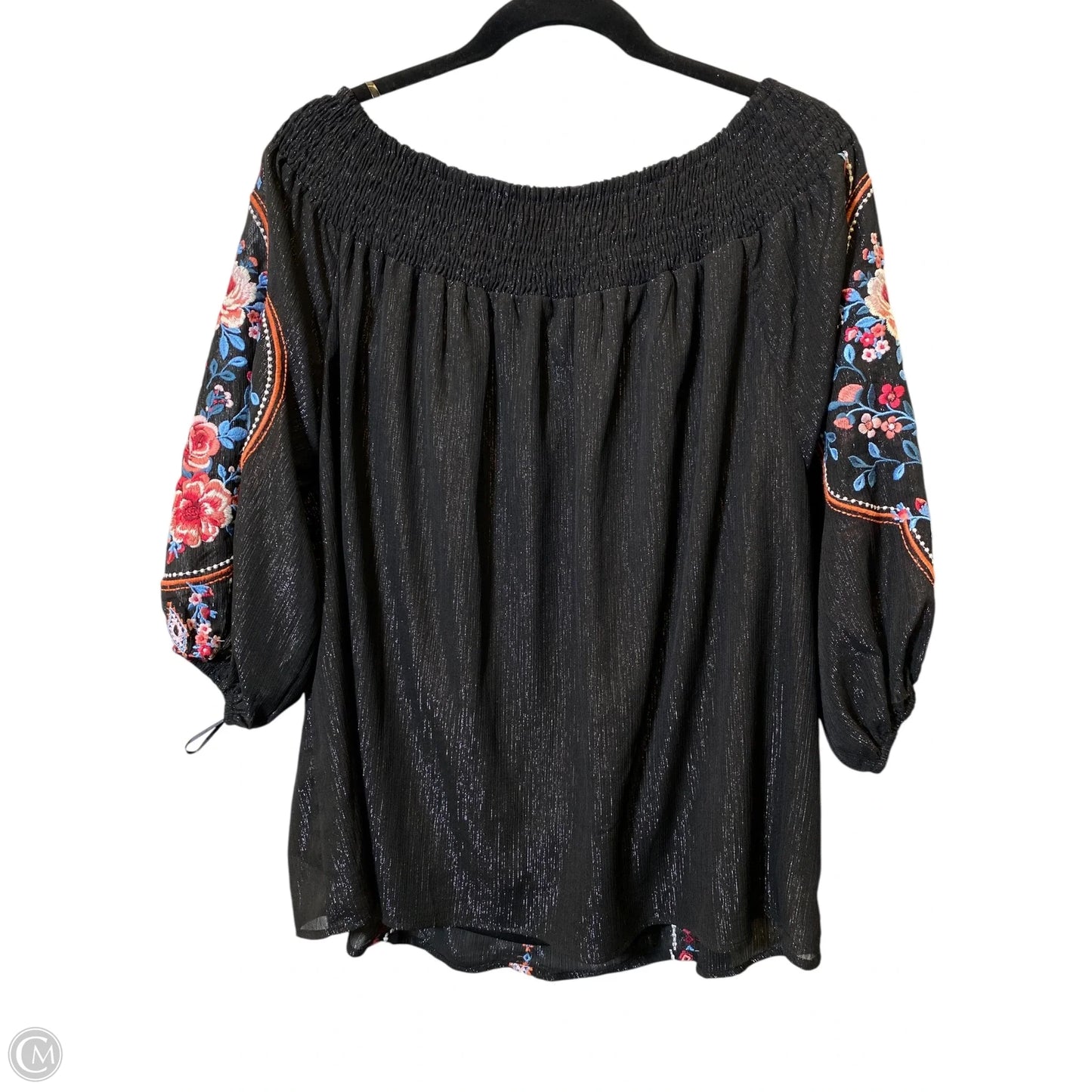 Top 3/4 Sleeve By Savanna Jane In Floral Print, Size: 1x
