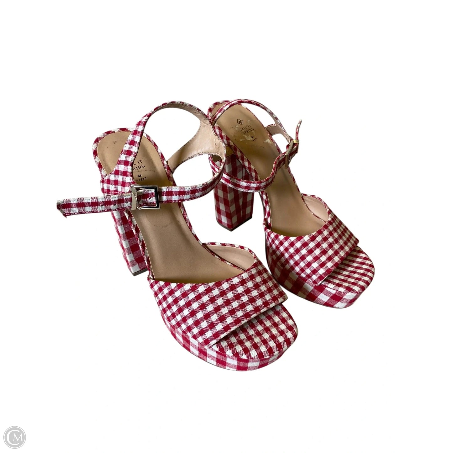 Shoes Heels Block By Call It Spring In Plaid Pattern, Size: 9