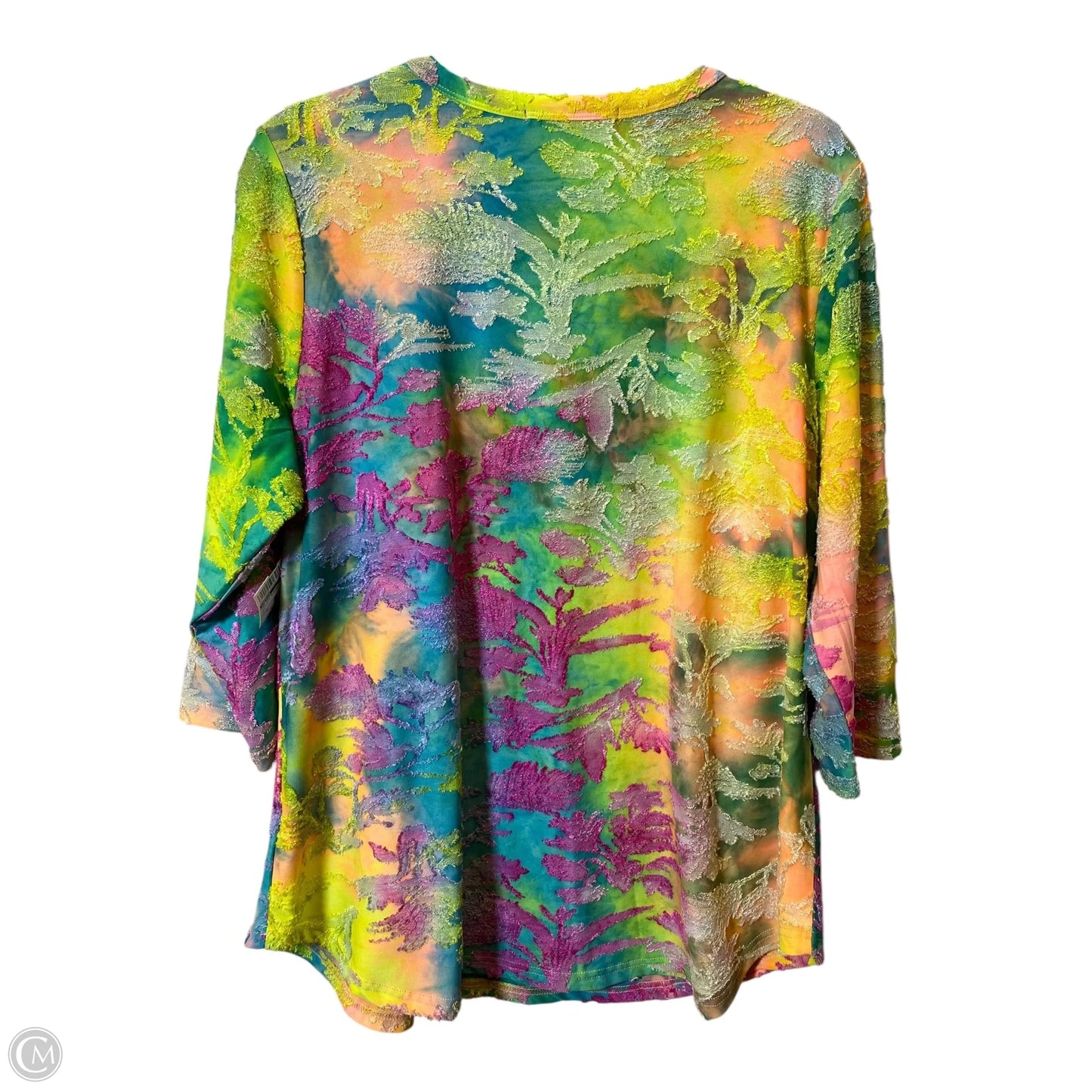 Top 3/4 Sleeve By Calessa In Multi-colored, Size: Xl