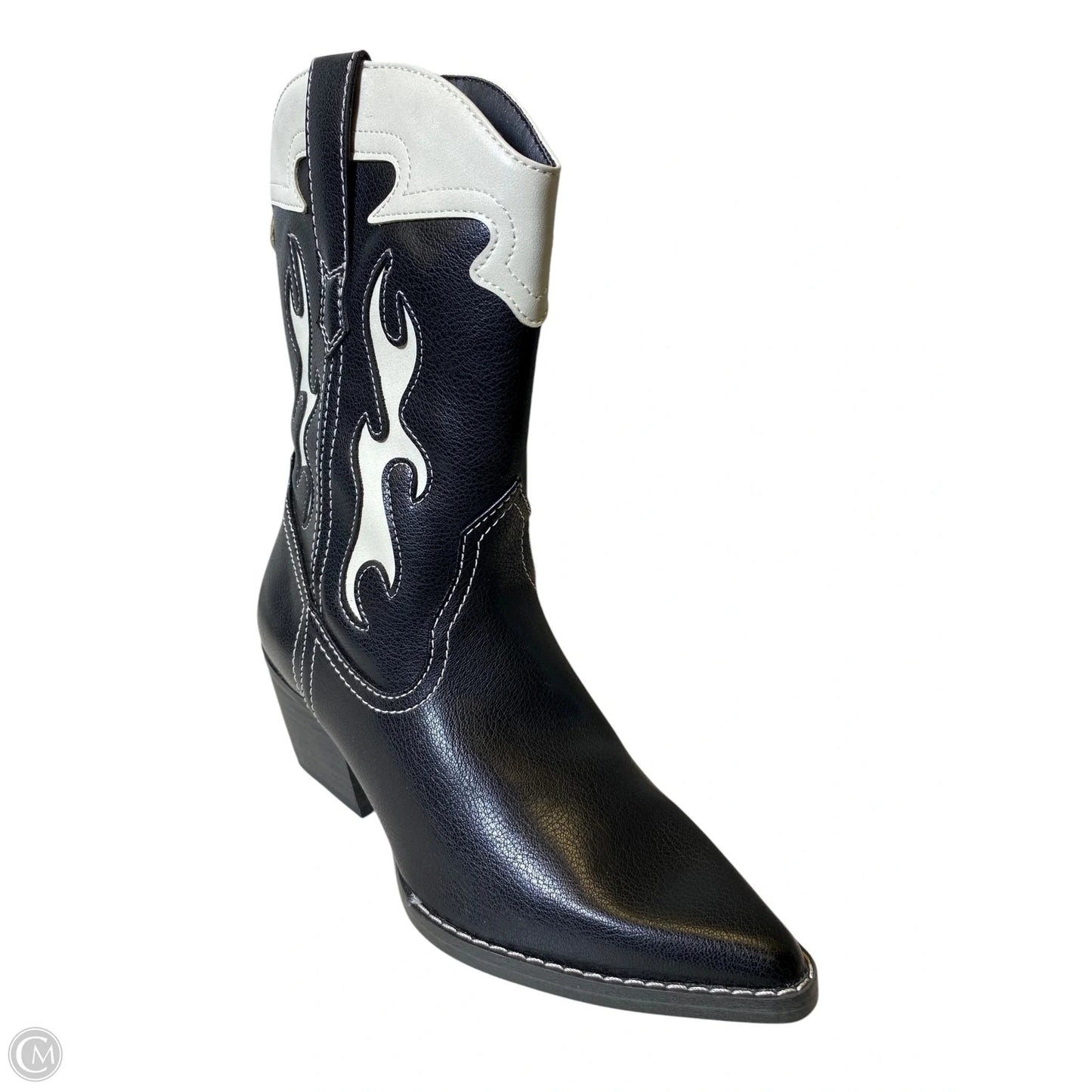 Boots Western By Clothes Mentor In Black & White, Size: 6.5