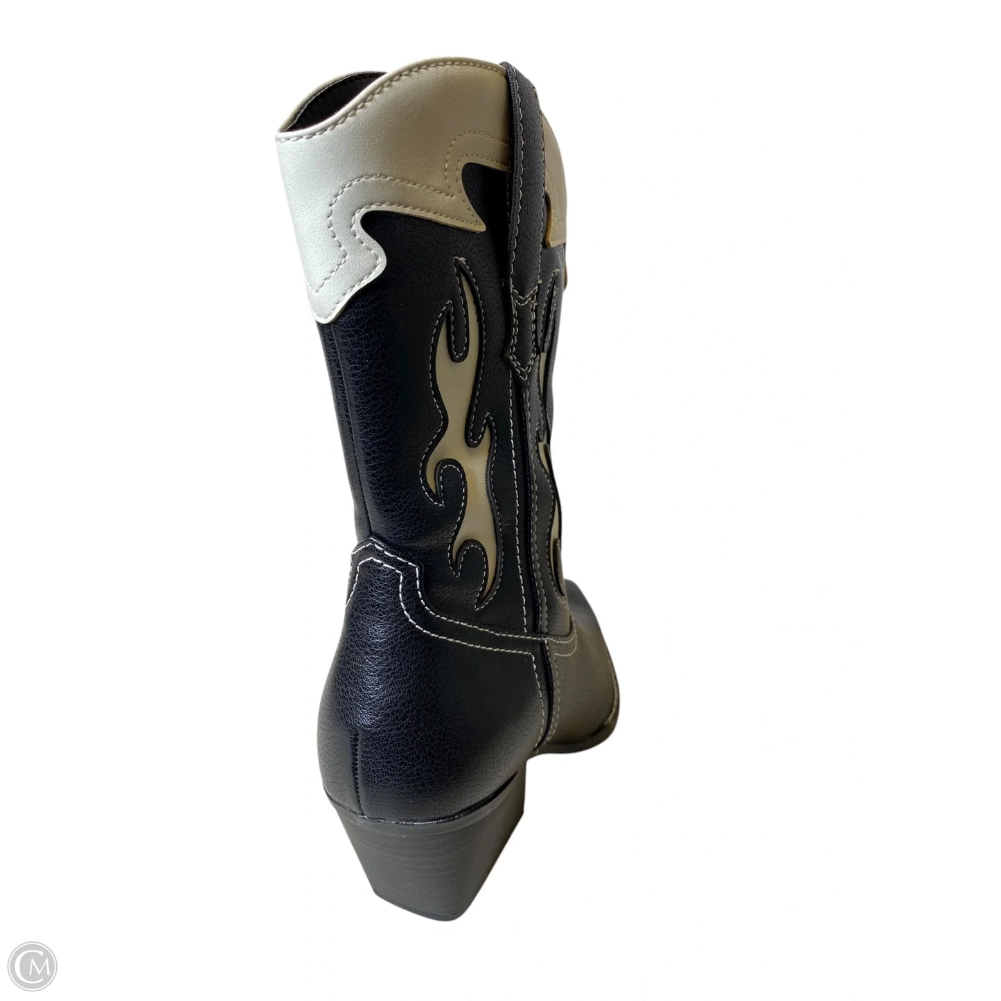 Boots Western By Clothes Mentor In Black & White, Size: 6.5