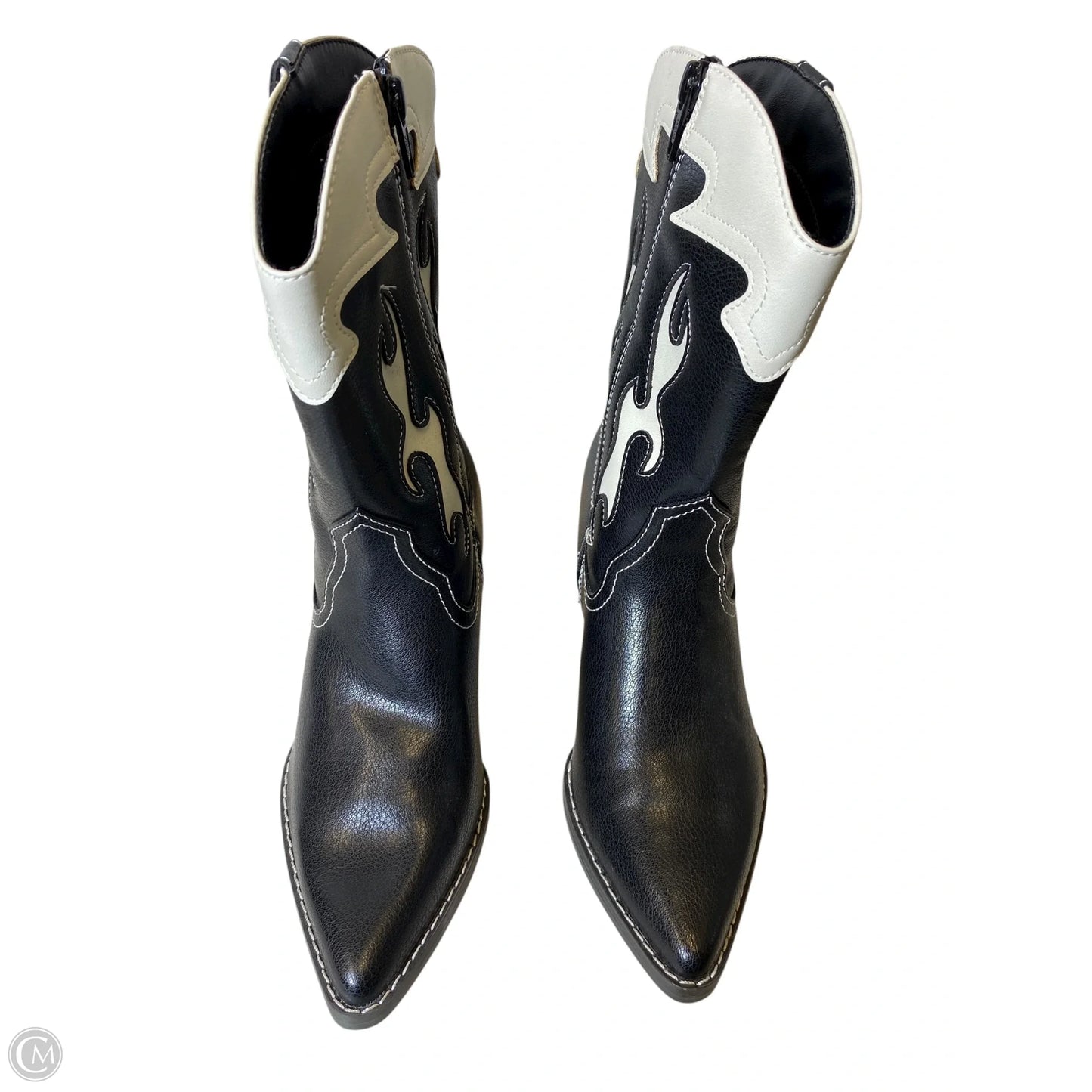 Boots Western By Clothes Mentor In Black & White, Size: 6.5