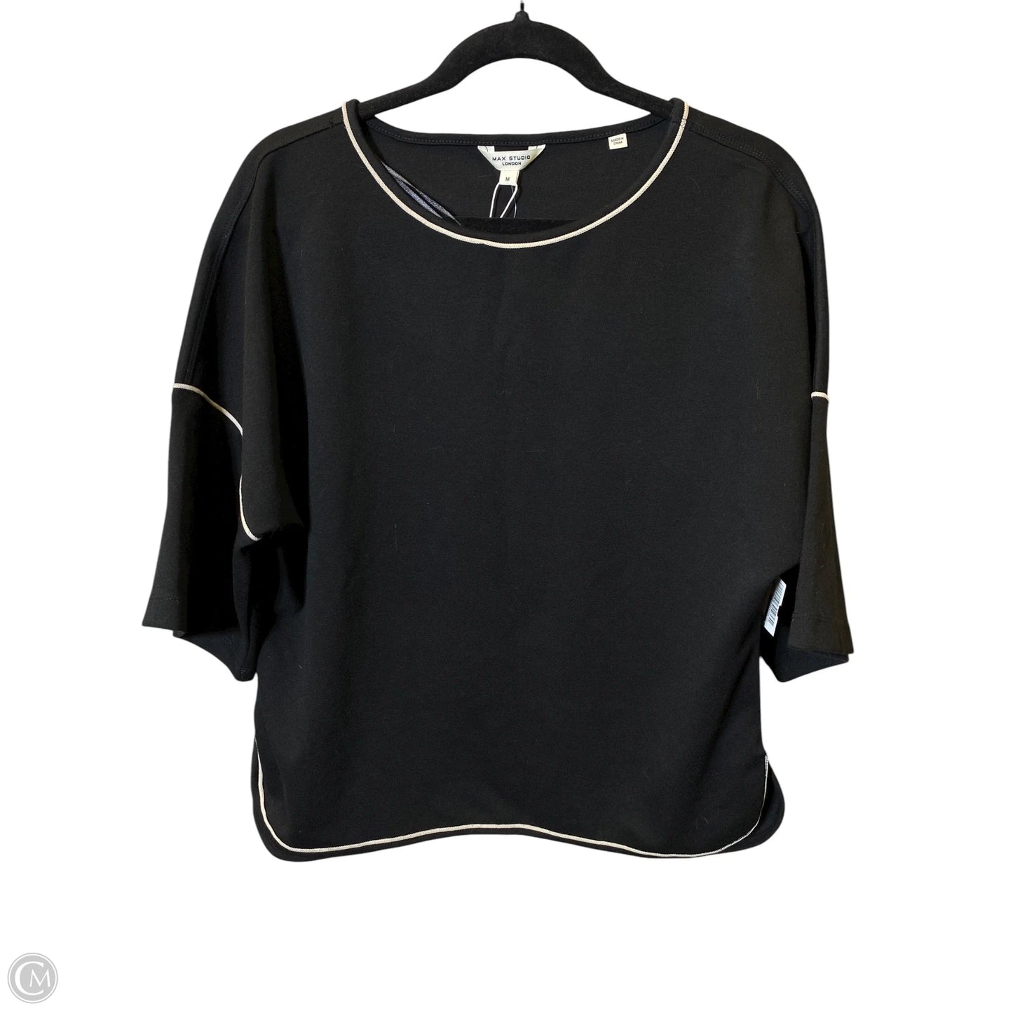 Top Short Sleeve By Max Studio In Black, Size: M
