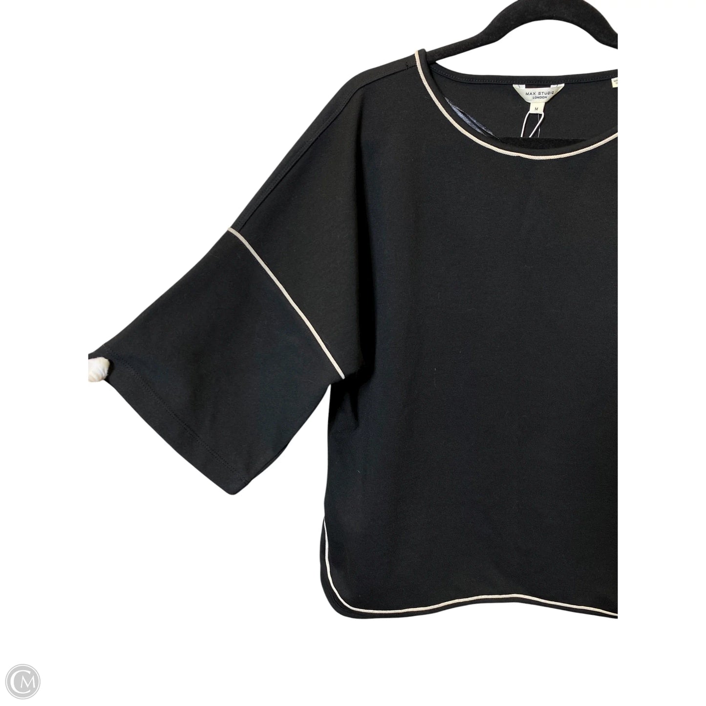 Top Short Sleeve By Max Studio In Black, Size: M