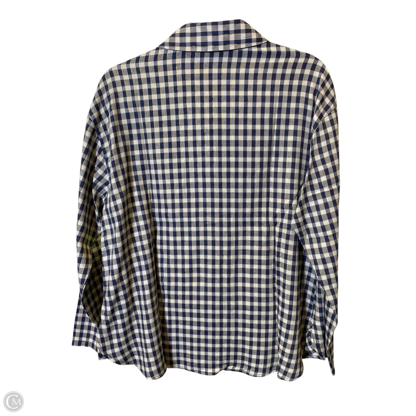 Blouse Long Sleeve By Clothes Mentor In Plaid Pattern, Size: M
