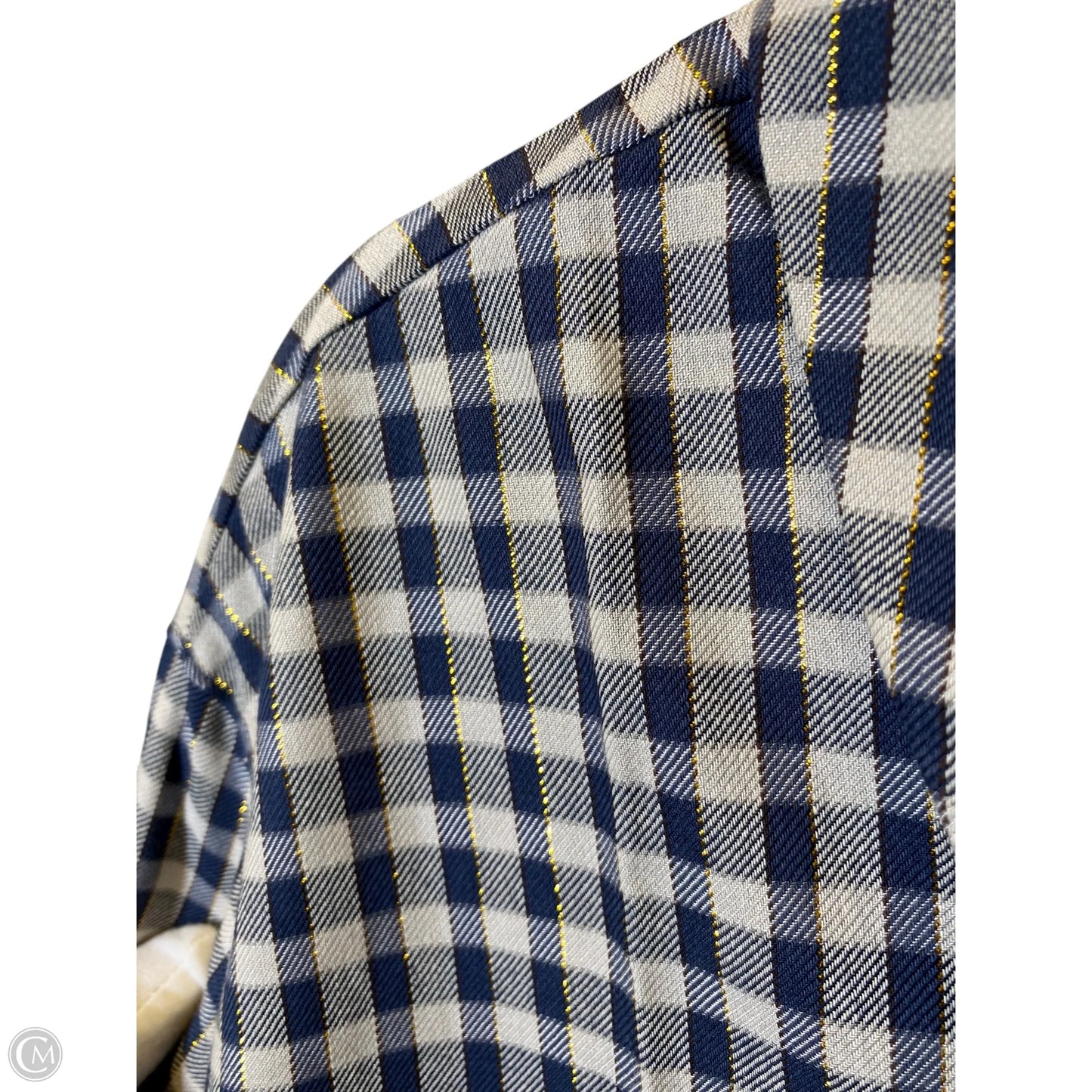 Blouse Long Sleeve By Clothes Mentor In Plaid Pattern, Size: M