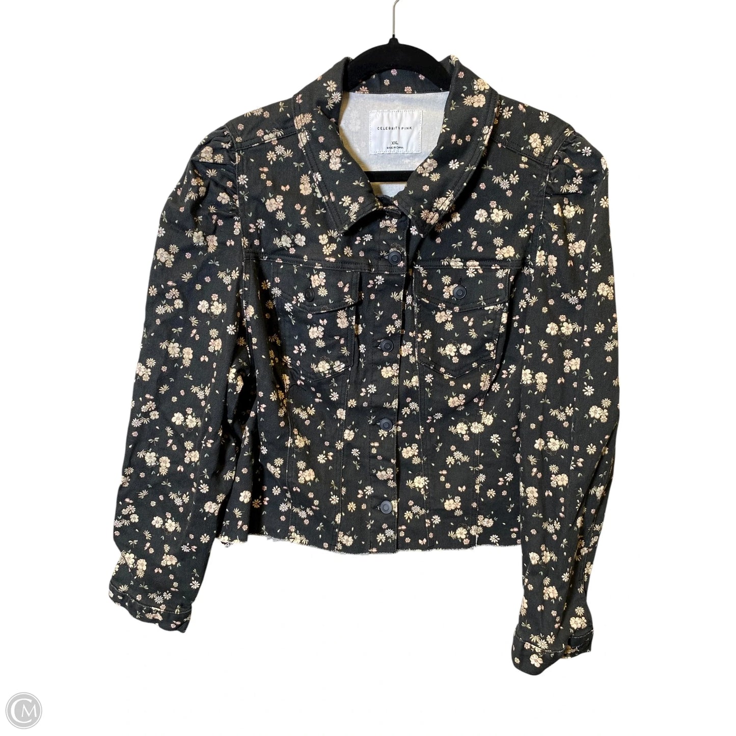 Jacket Denim By Celebrity Pink In Floral Print, Size: XXL