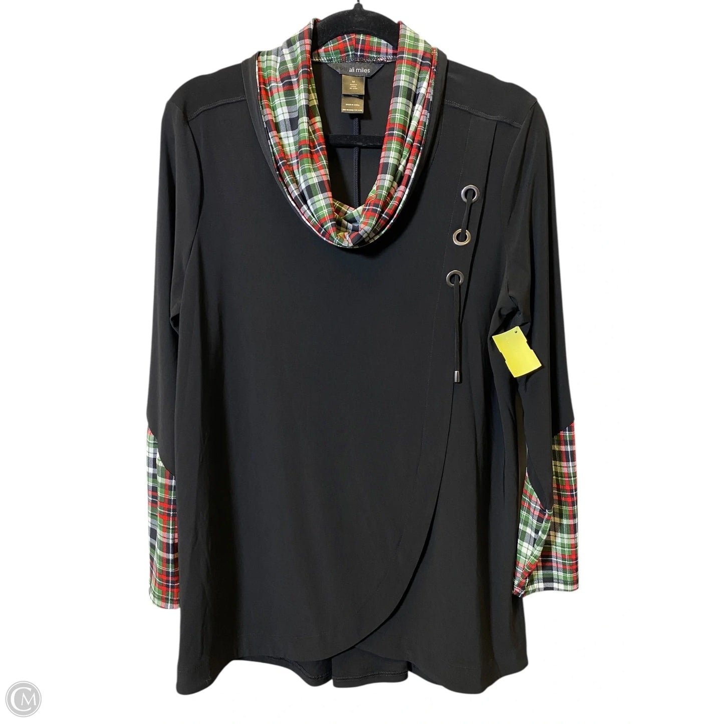 Top Long Sleeve By Ali Miles In Black, Size: M