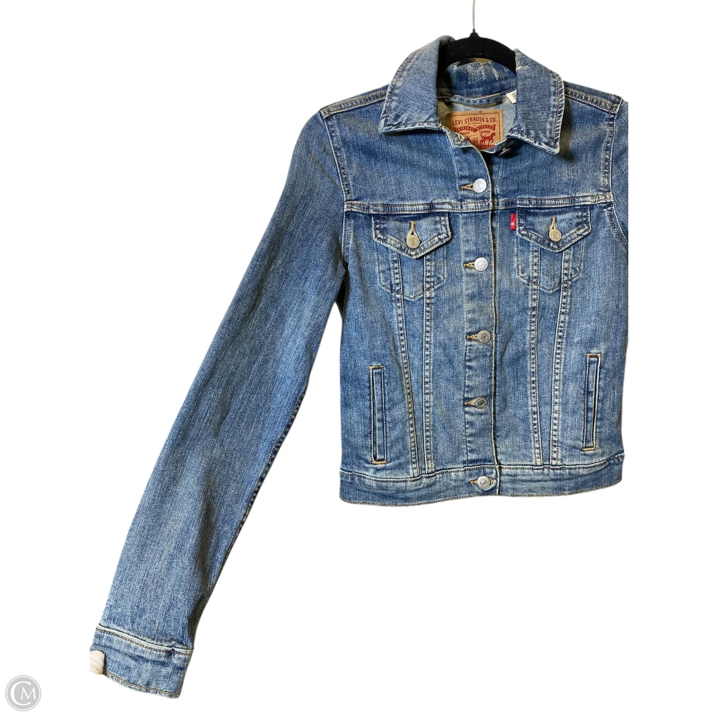Jacket Denim By Levis In Blue Denim, Size: Xs