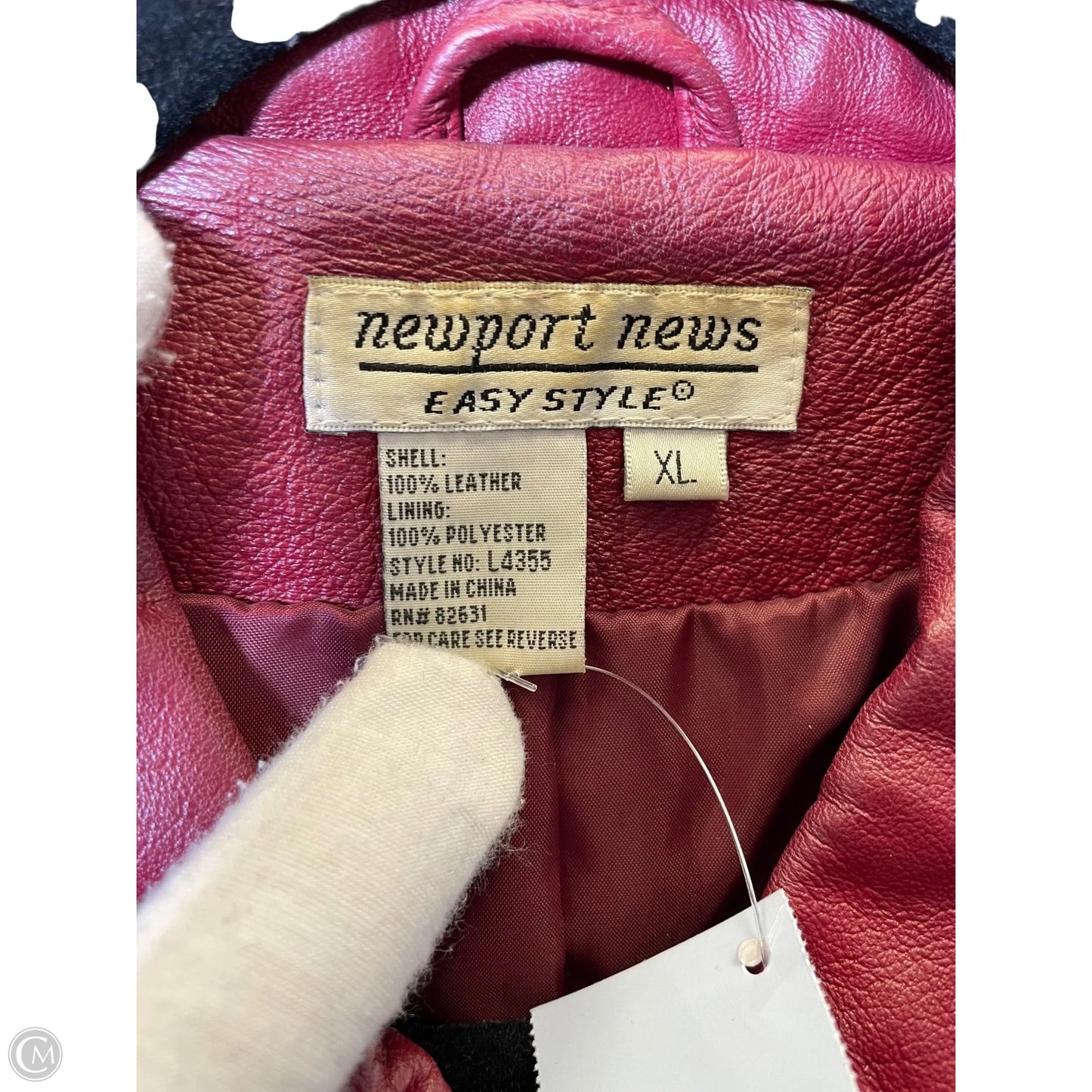 Jacket Leather By Newport News In Red, Size: Xl