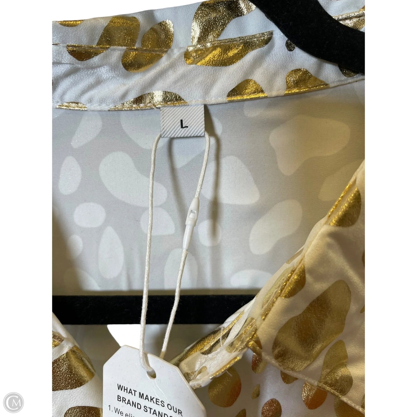 Dress Casual Maxi By Clothes Mentor In Gold & White, Size: L