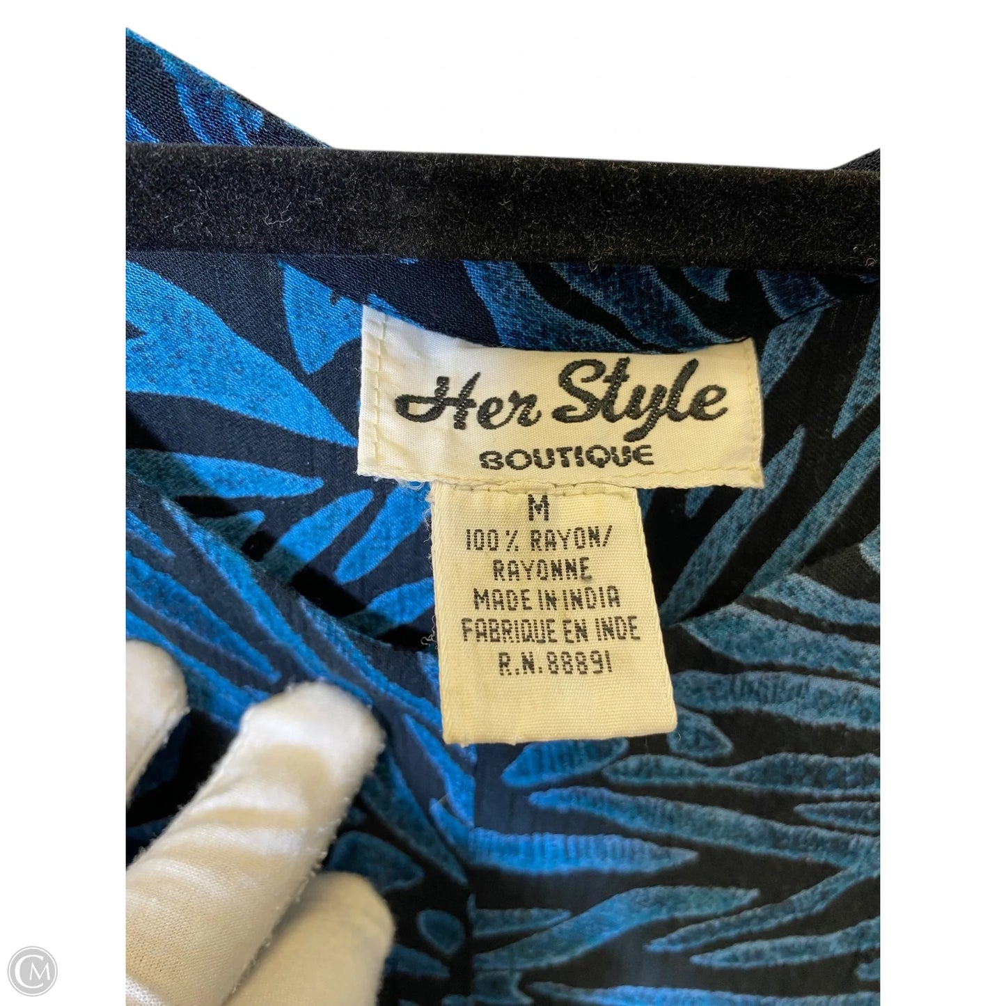 Dress Casual Maxi By Clothes Mentor In Black & Blue, Size: M