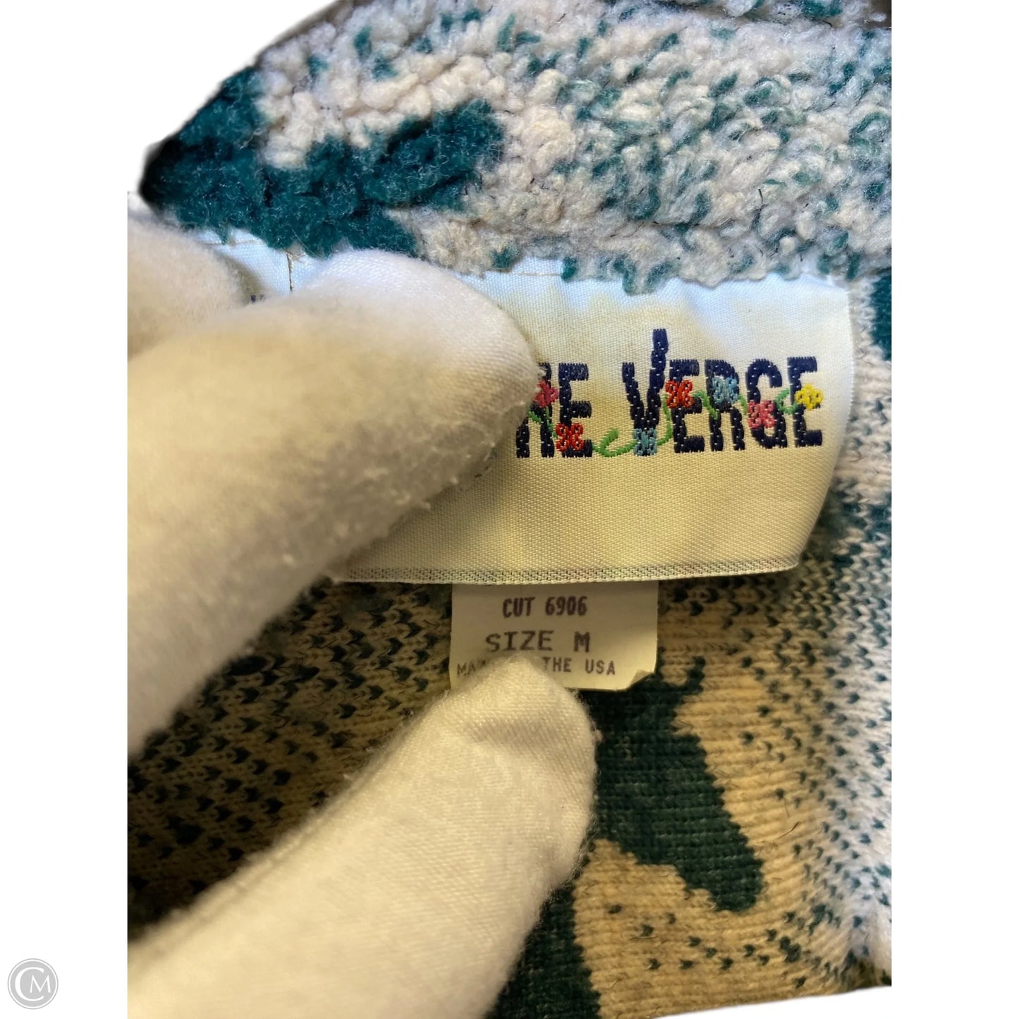 Vest Faux Fur & Sherpa By Clothes Mentor In Cream & Green, Size: M